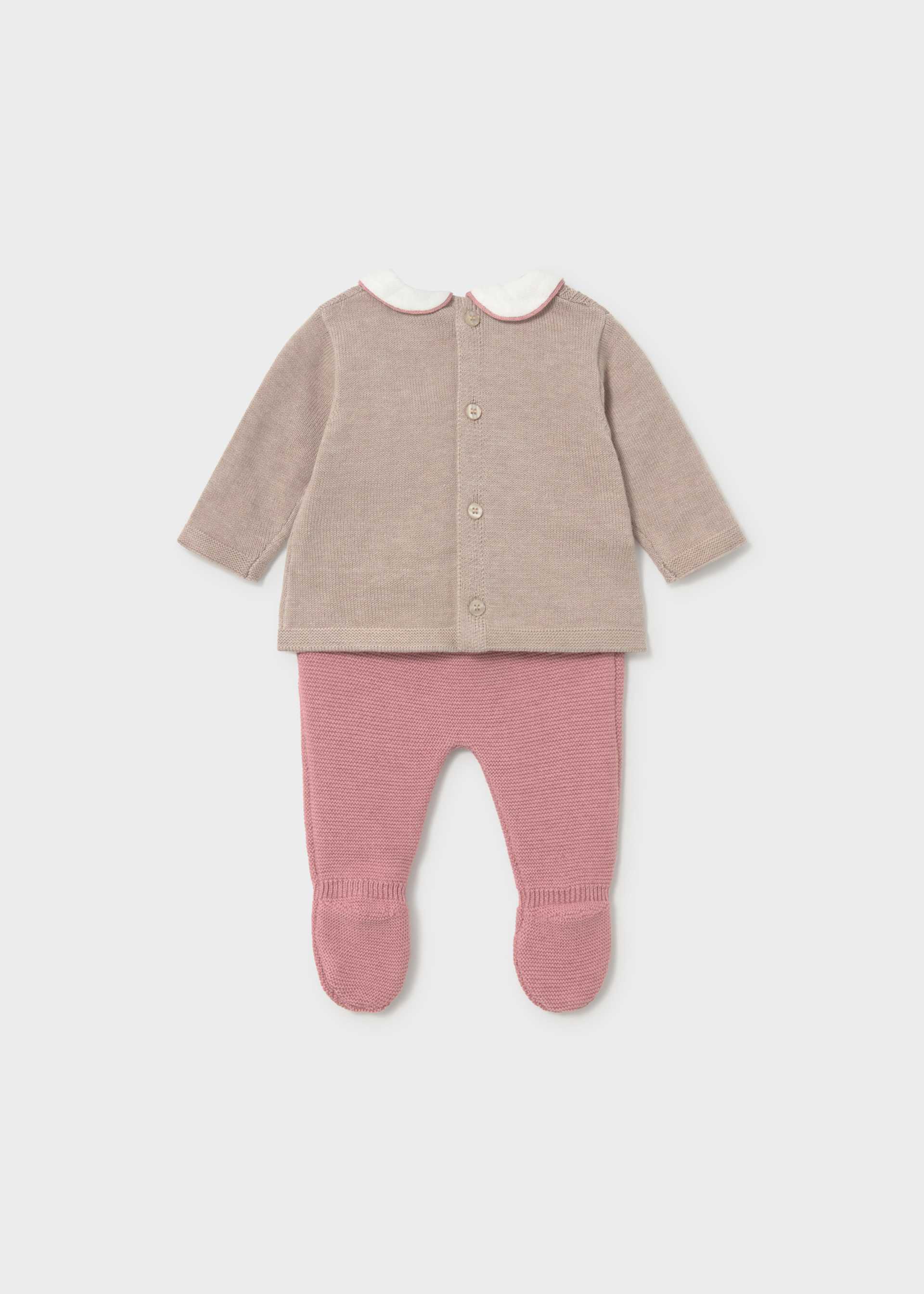Conjunto polaina y jersey recién nacida