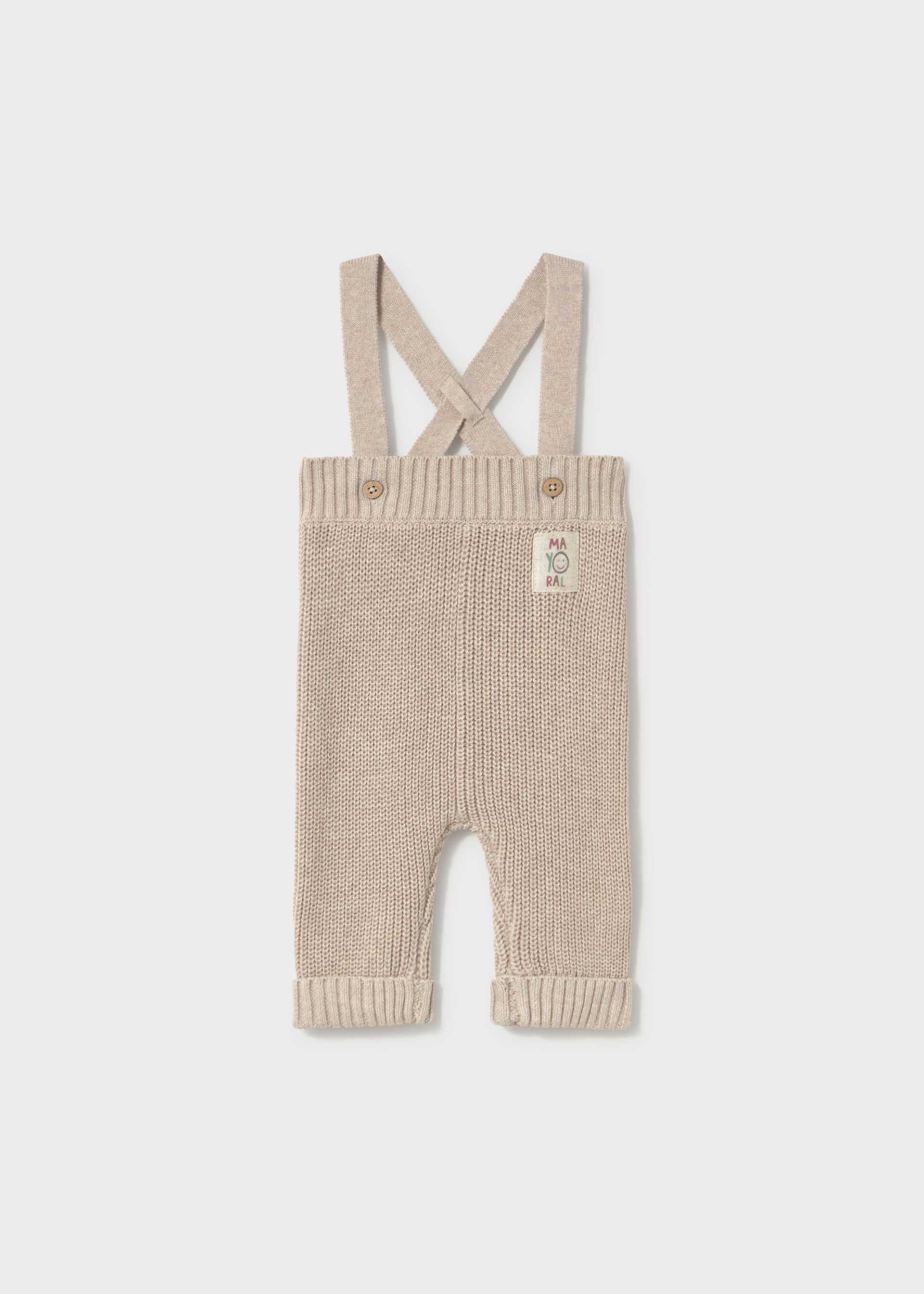Newborn knit suspender trousers