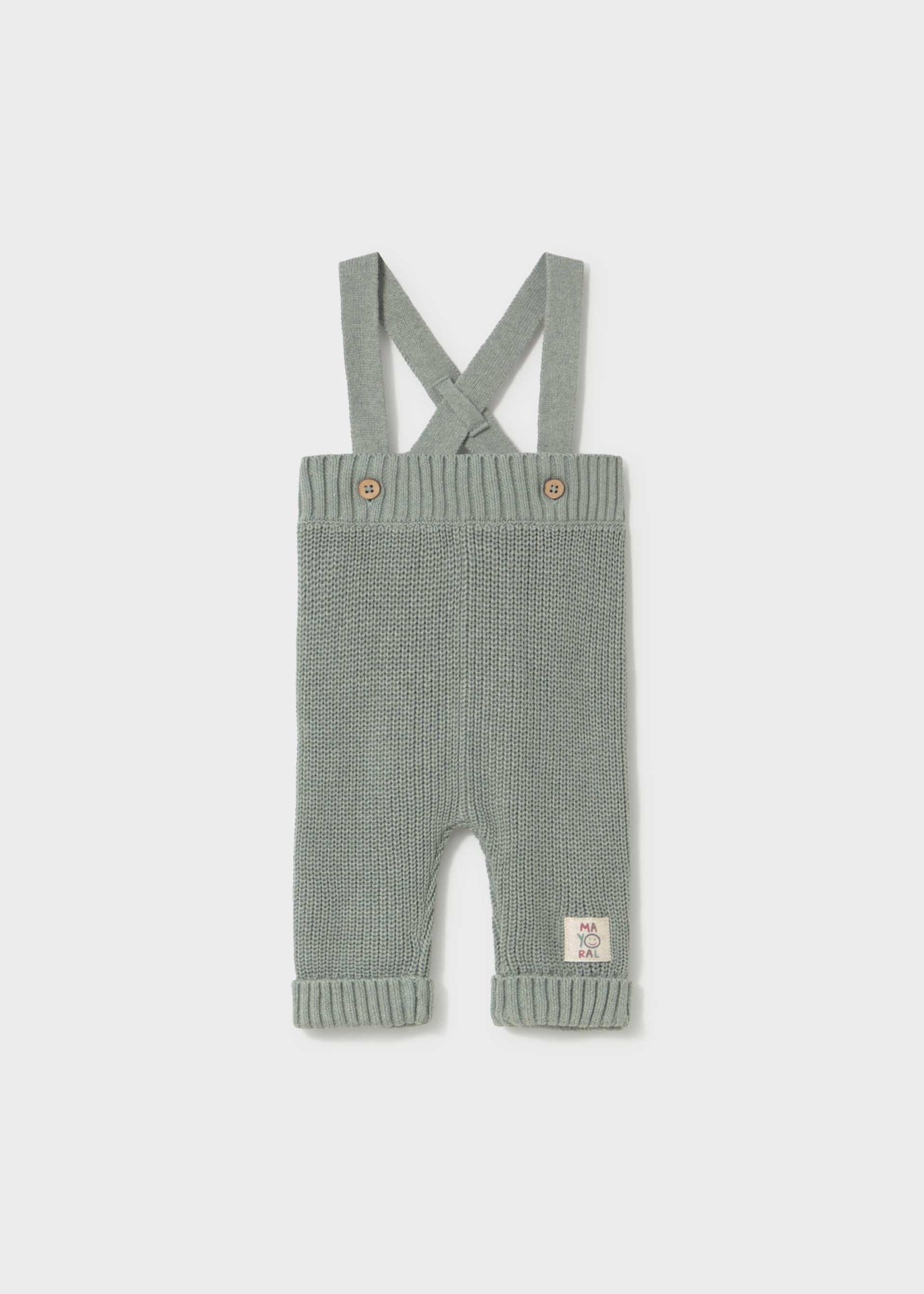 Newborn knit suspender trousers