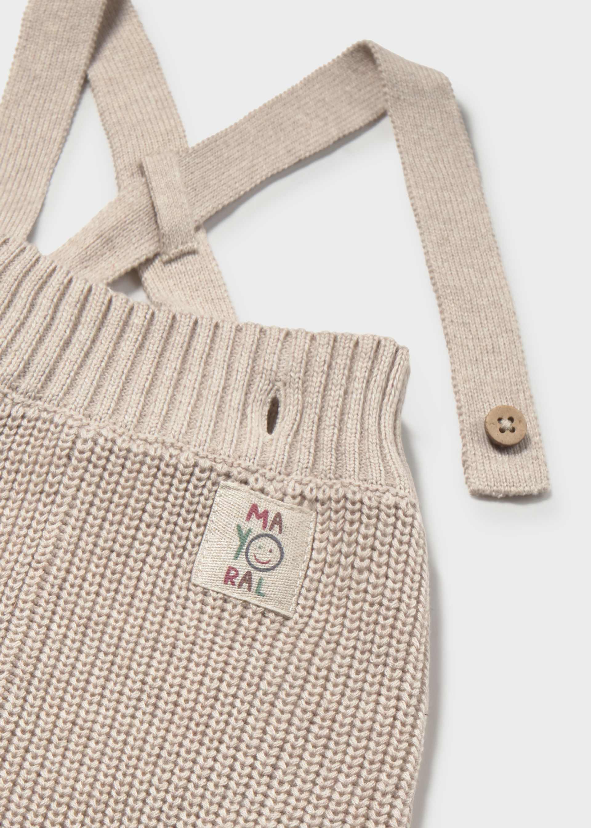 Newborn knit suspender trousers