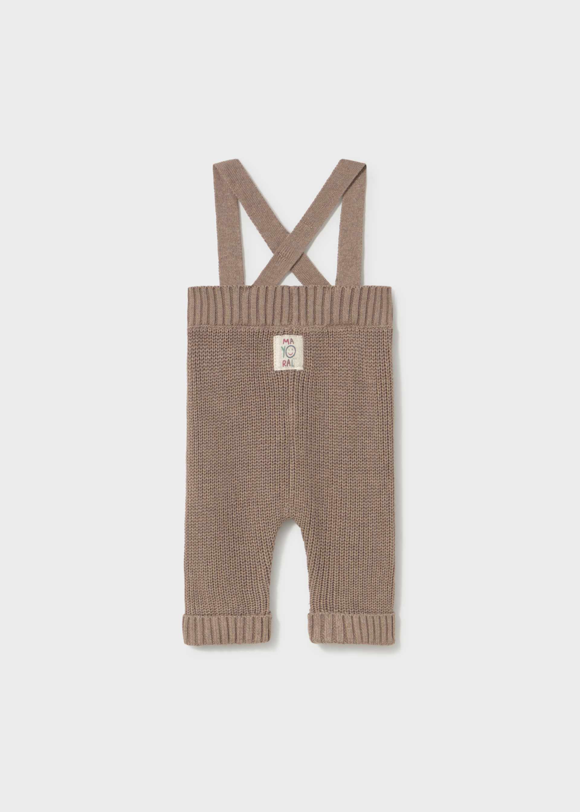 Newborn knit suspender trousers