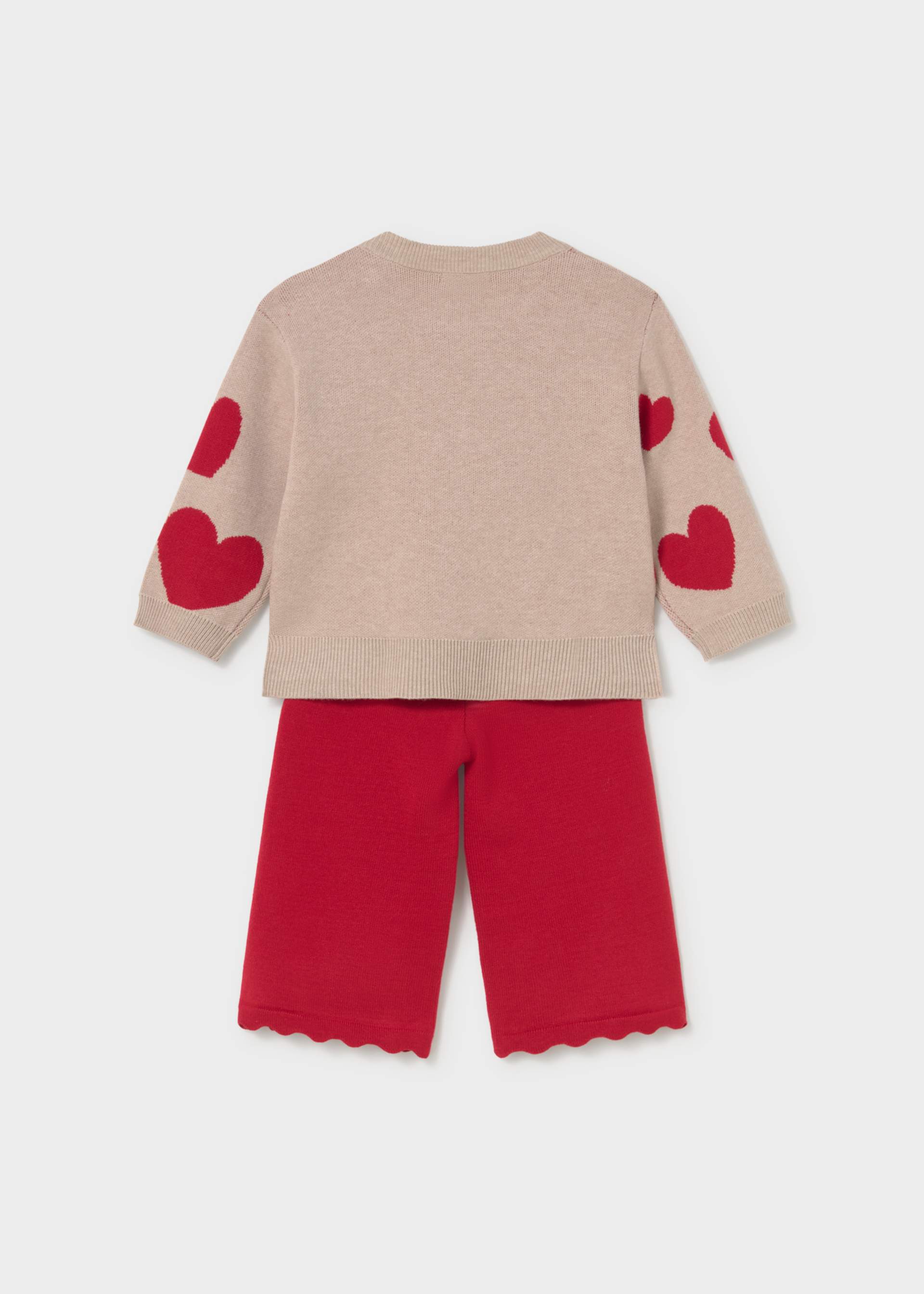 Conjunto calças e camisola corações bebé