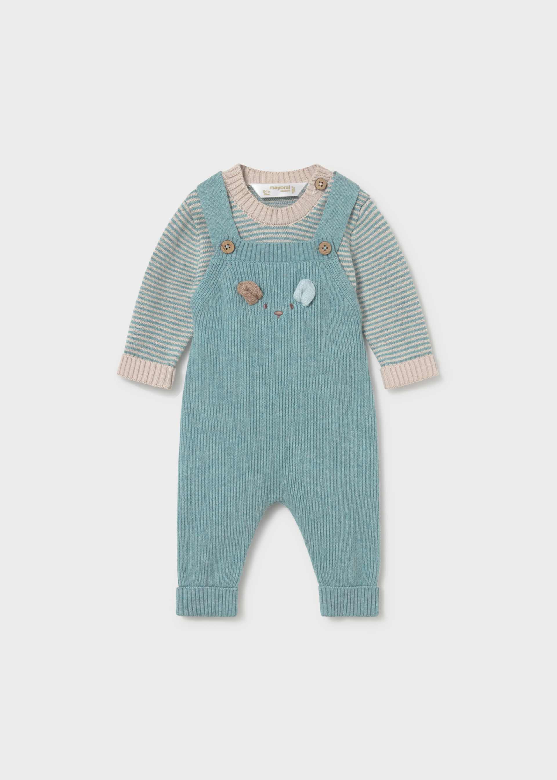 Set Latzhose und Pullover Neugeborene Jungen