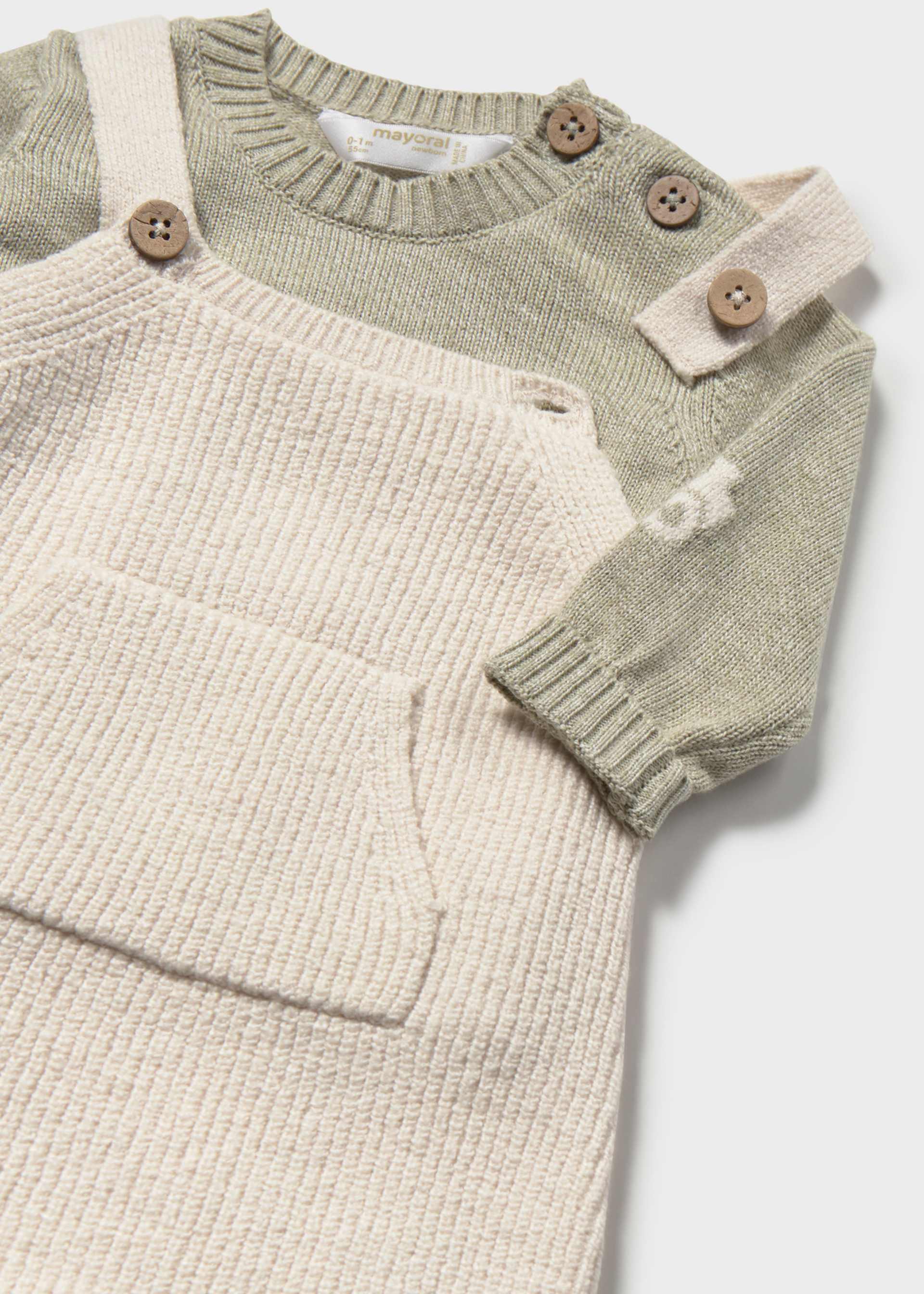 Newborn Boy Dungaree and Sweater Set