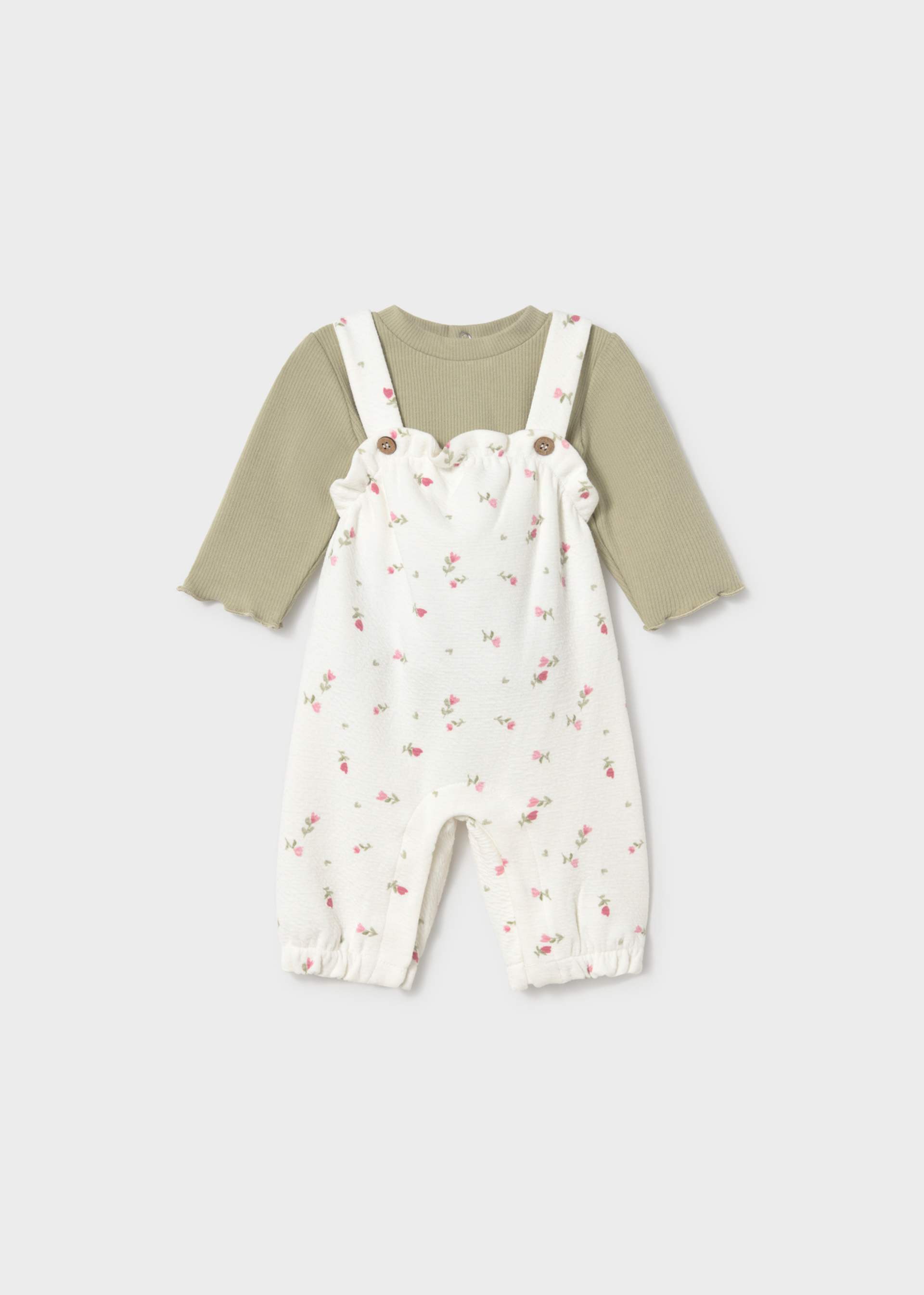 Set Latzhose gemustert und Pullover Neugeborene Mädchen