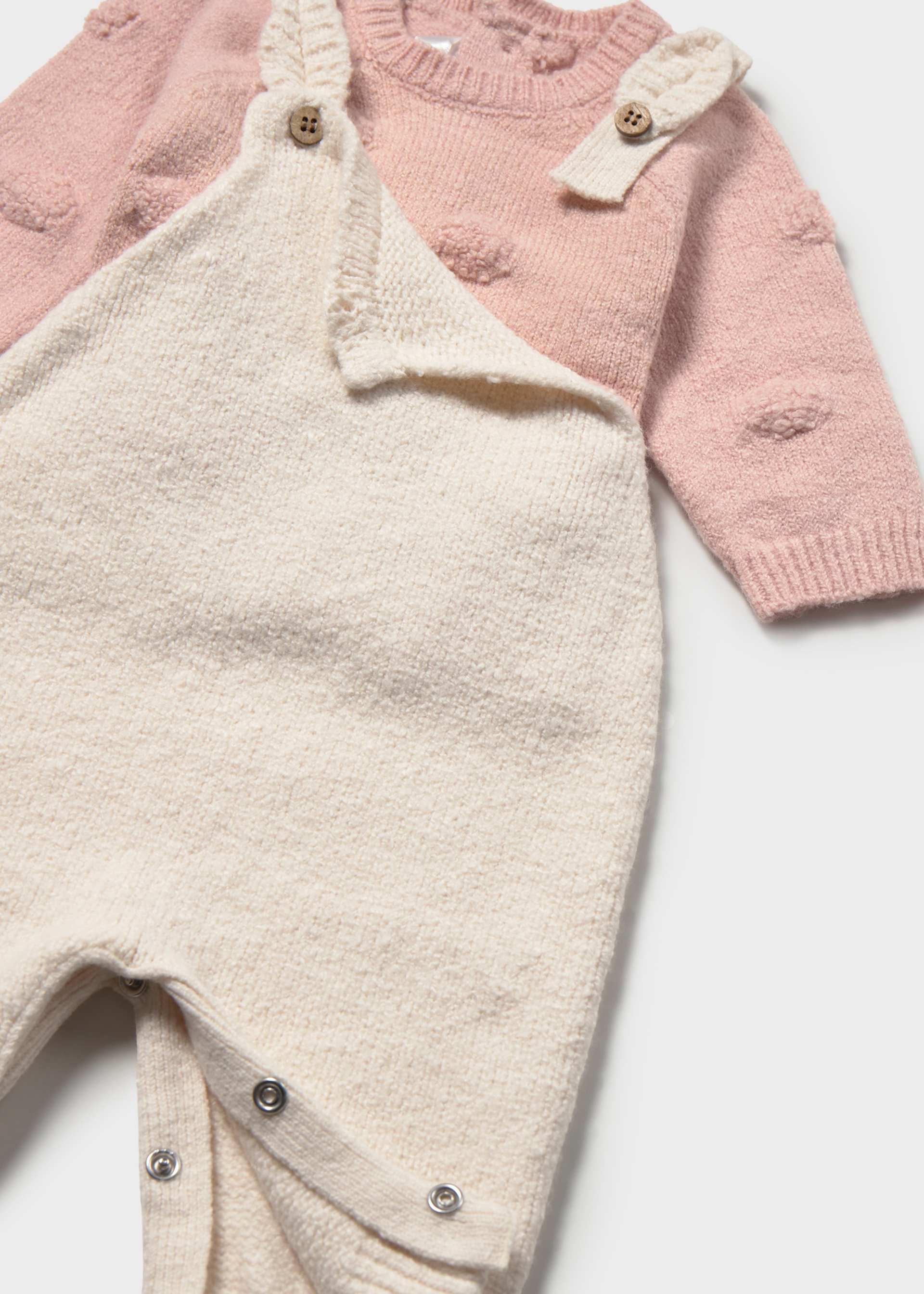 Newborn Girl Dungaree and Sweater Set