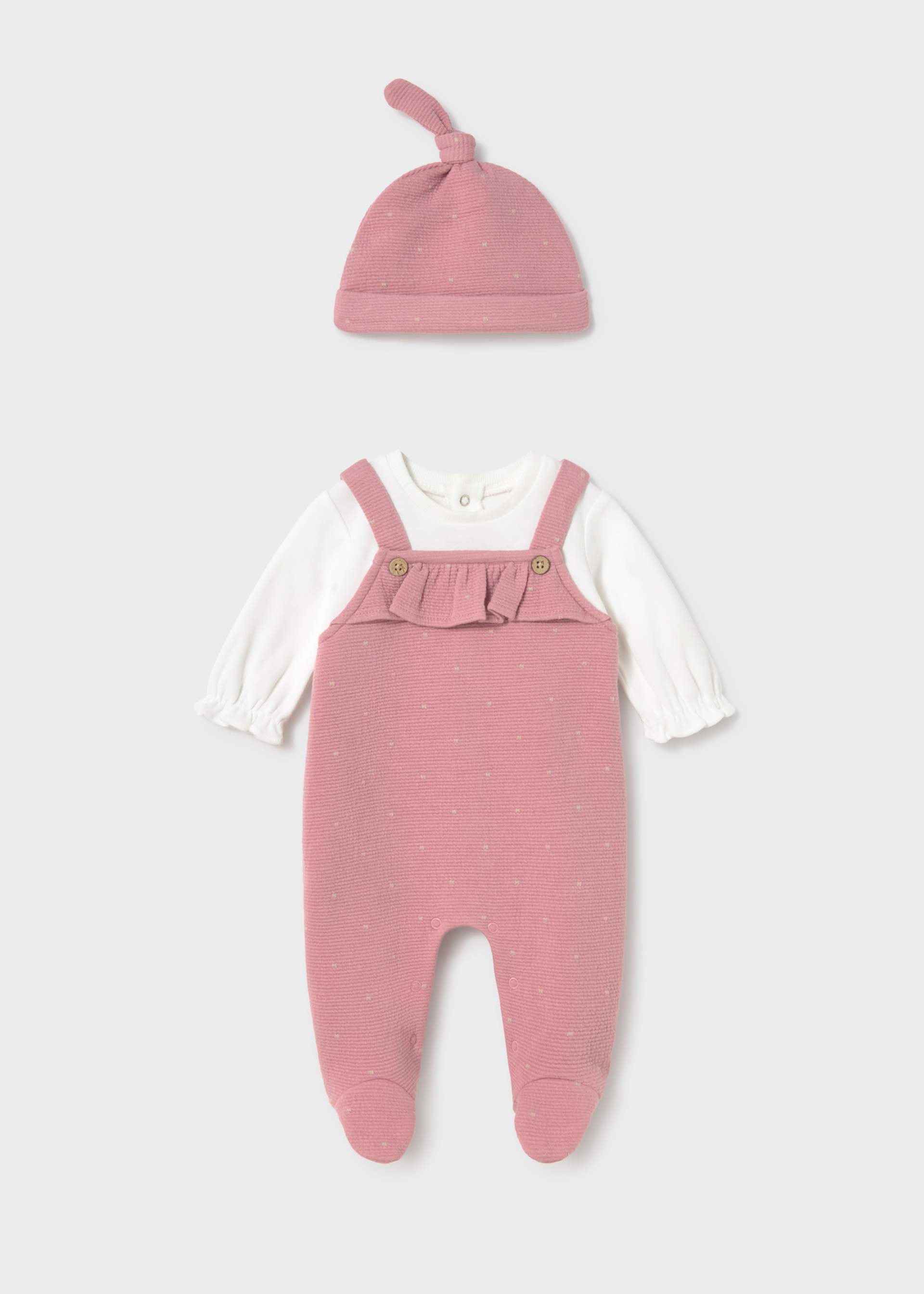 Pelele peto con gorro recién nacida