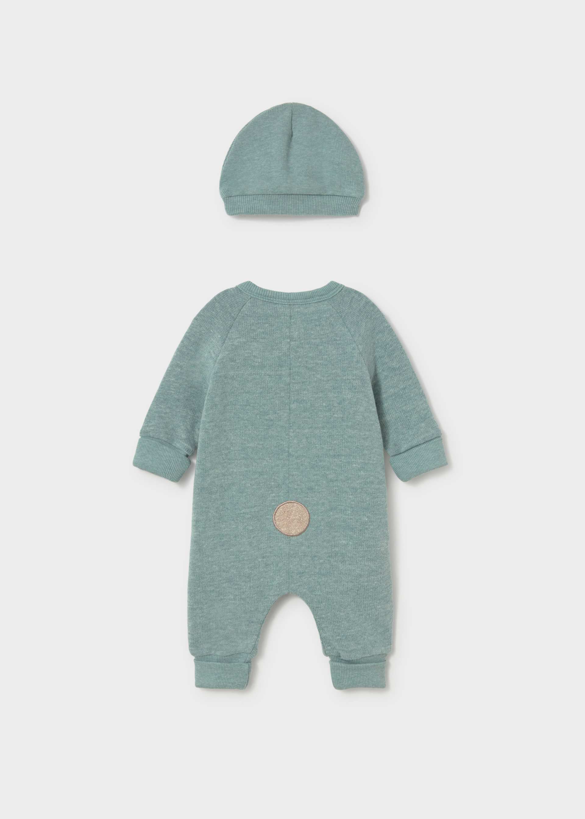 Newborn boy teddy bear babygrow with hat