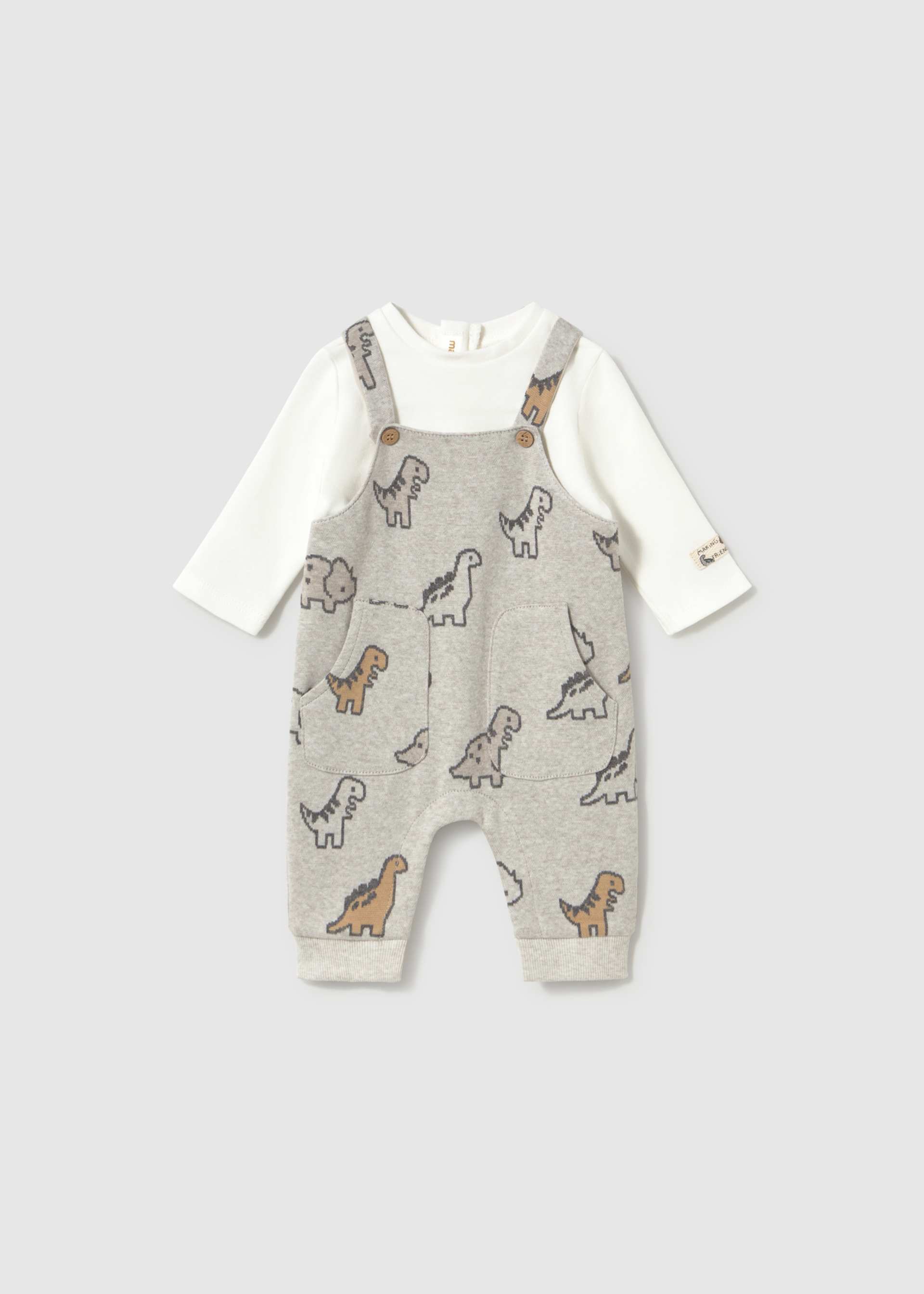 Newborn dinosaur dungarees