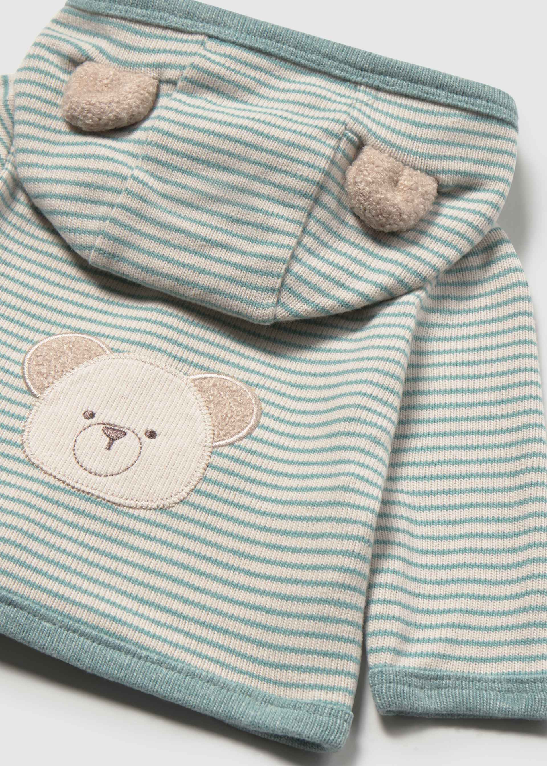 Newborn Boy Tracksuit with Striped Hoodie