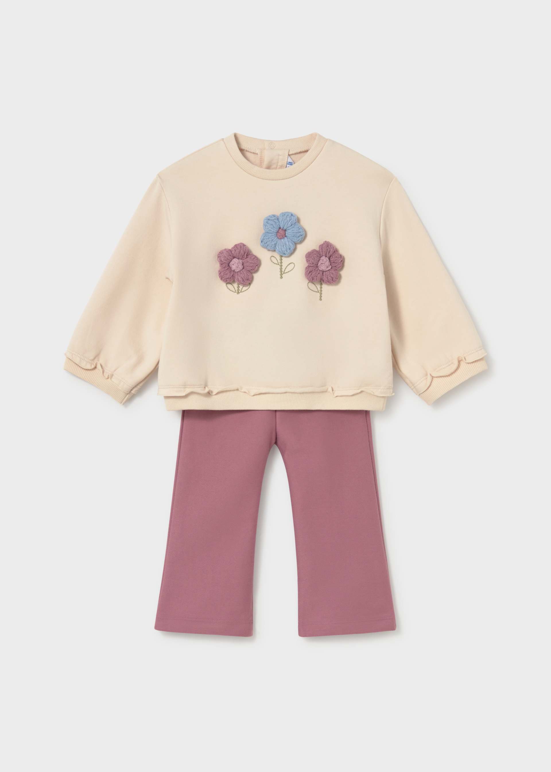 Completo felpa e pantaloni neonata