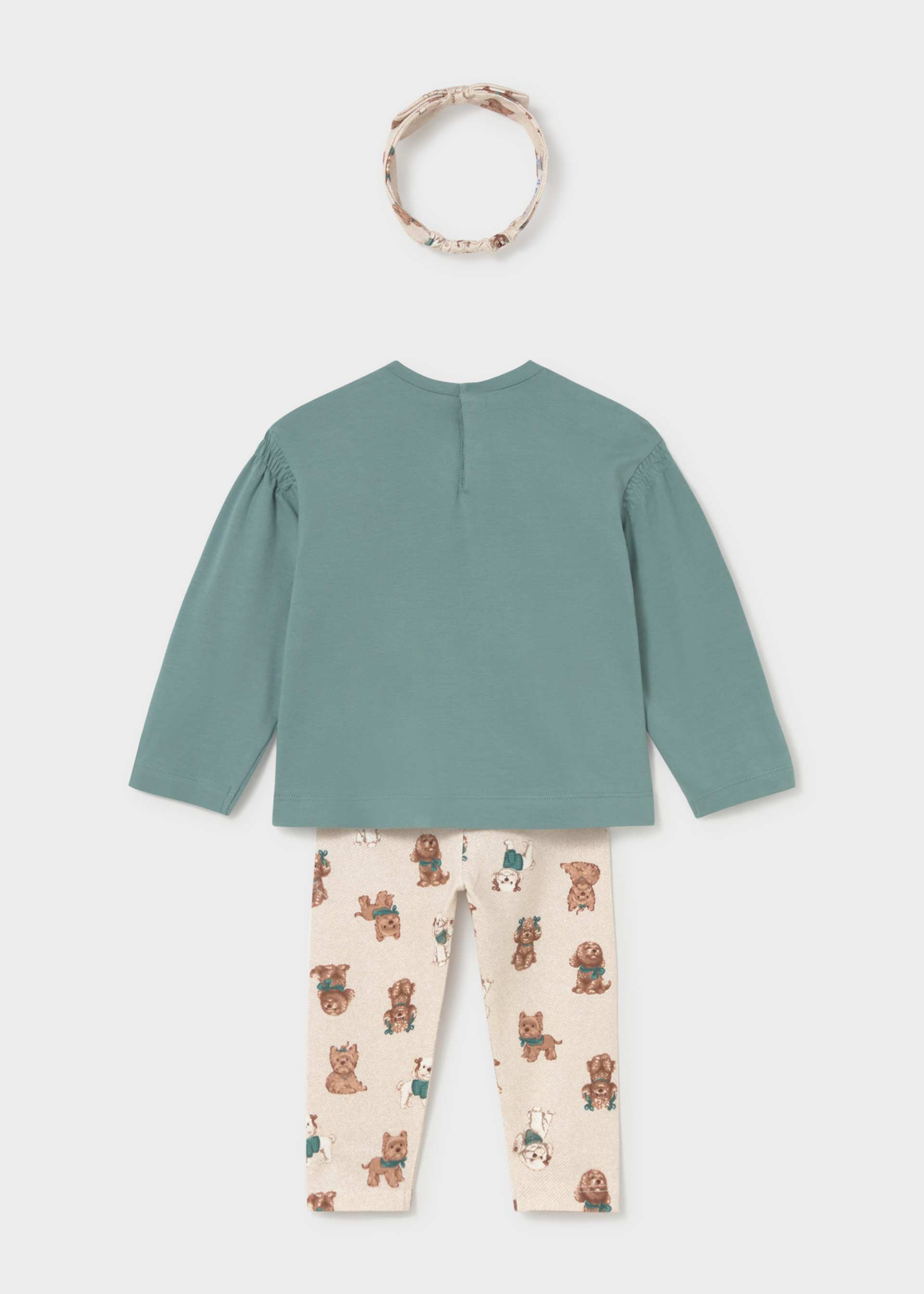 Completo cerchietto e leggings stampato bimba