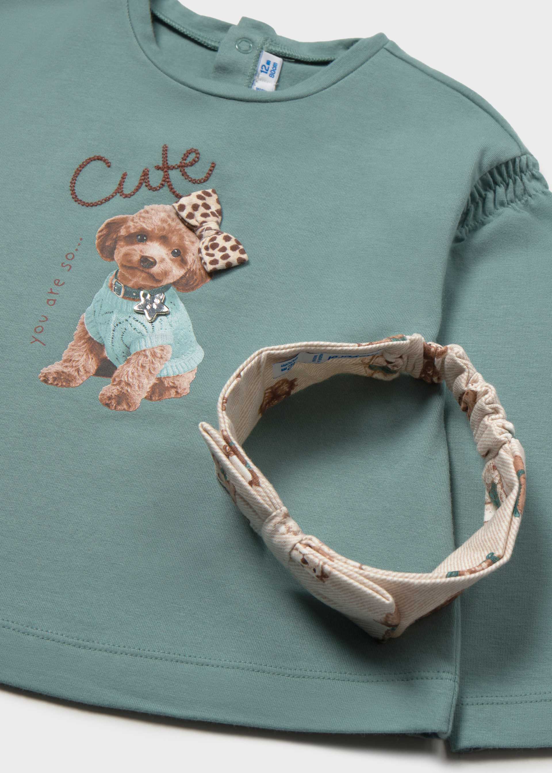 Completo cerchietto e leggings stampato bimba