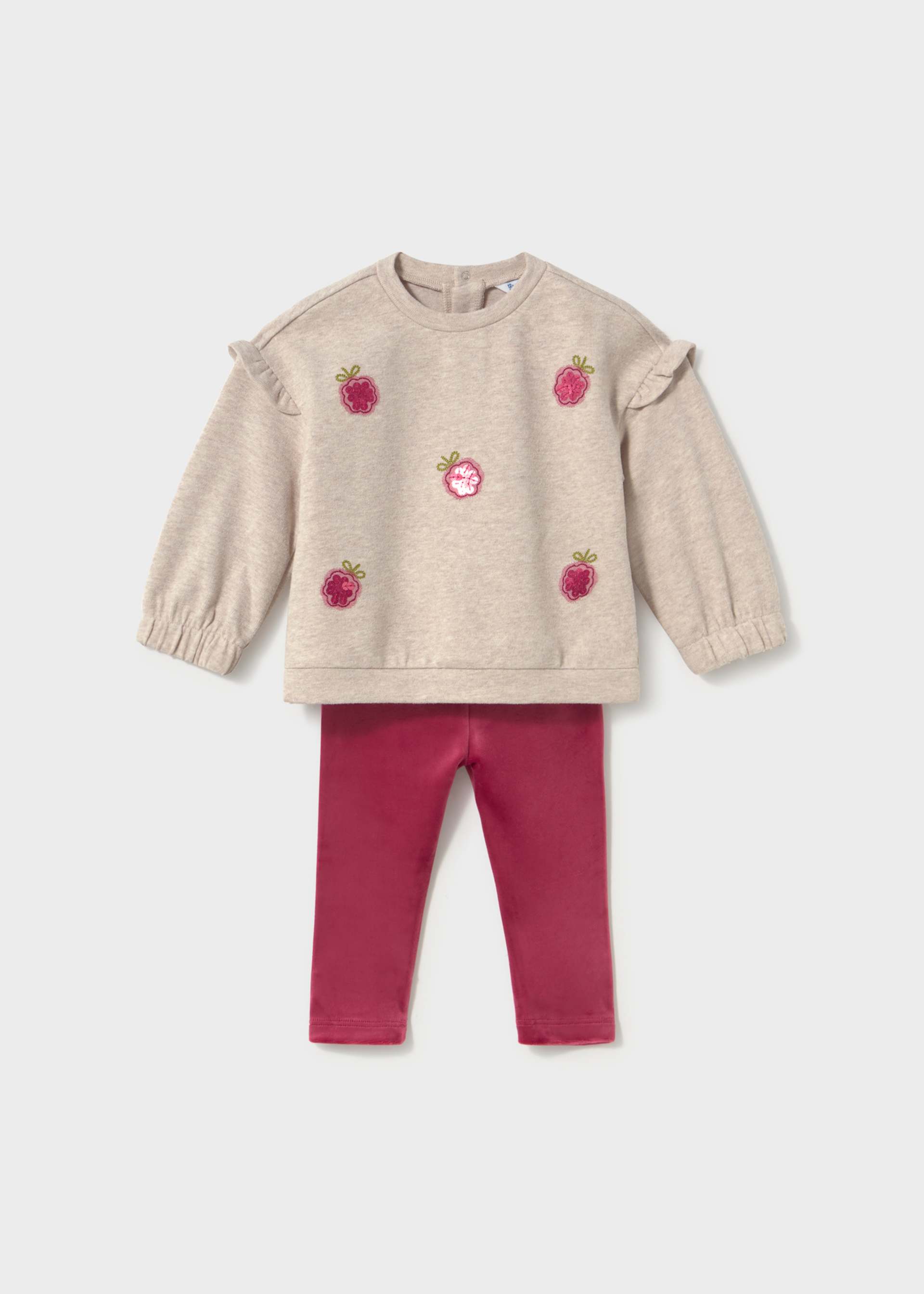 Conjunto sudadera y legging terciopelo bebé