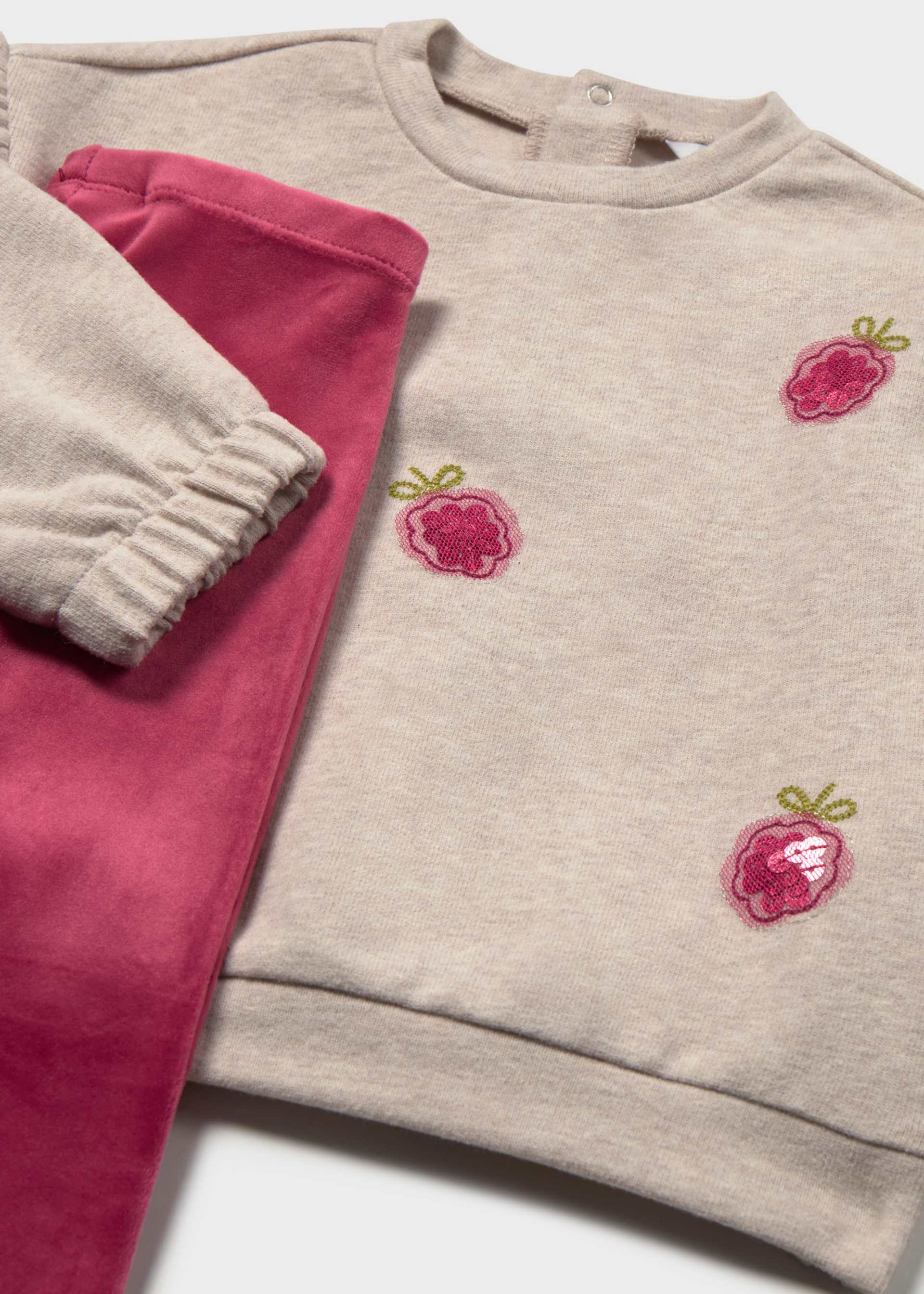 Conjunto sudadera y legging terciopelo bebé