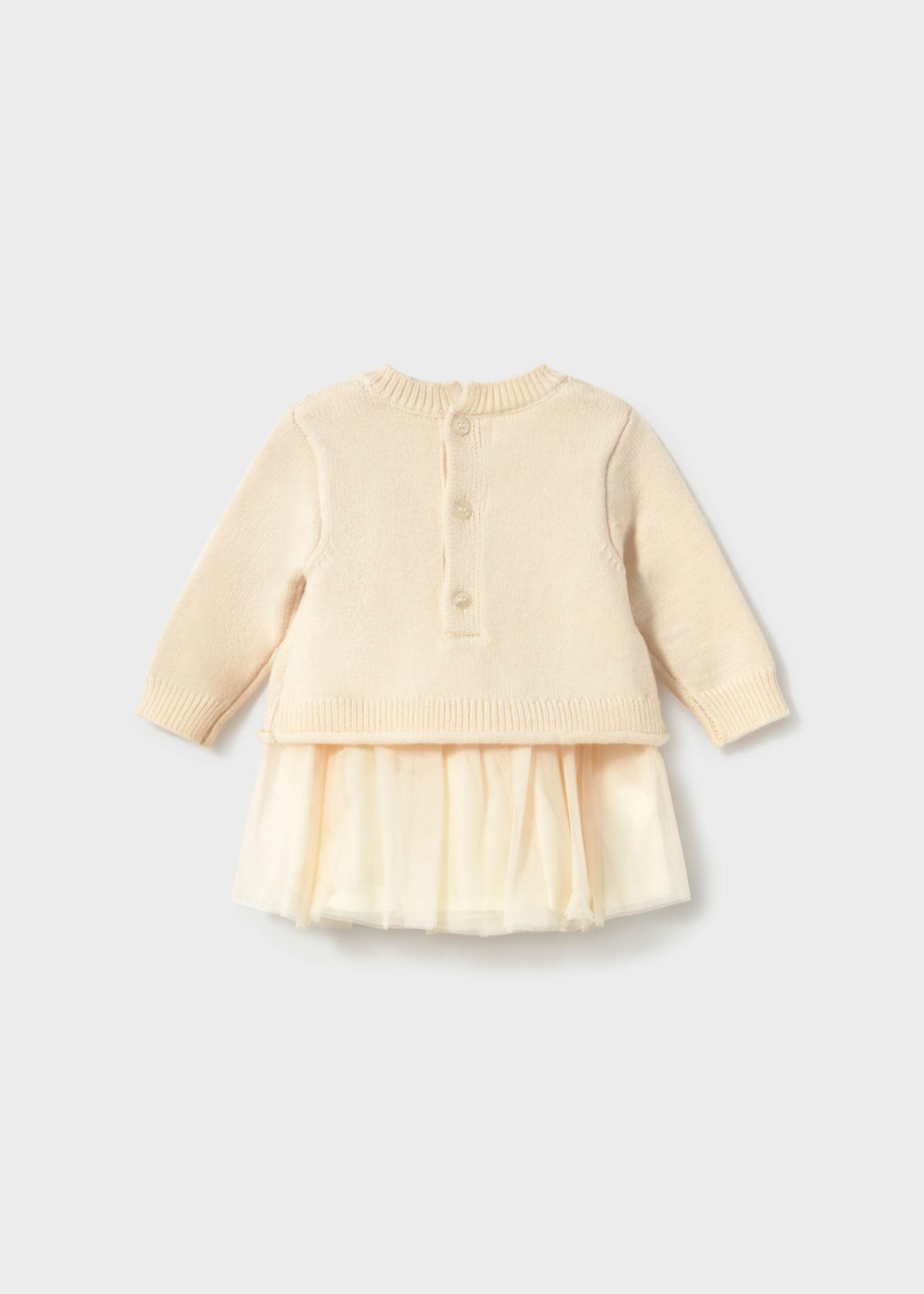 Robe en tricot fleurs nouveau-né
