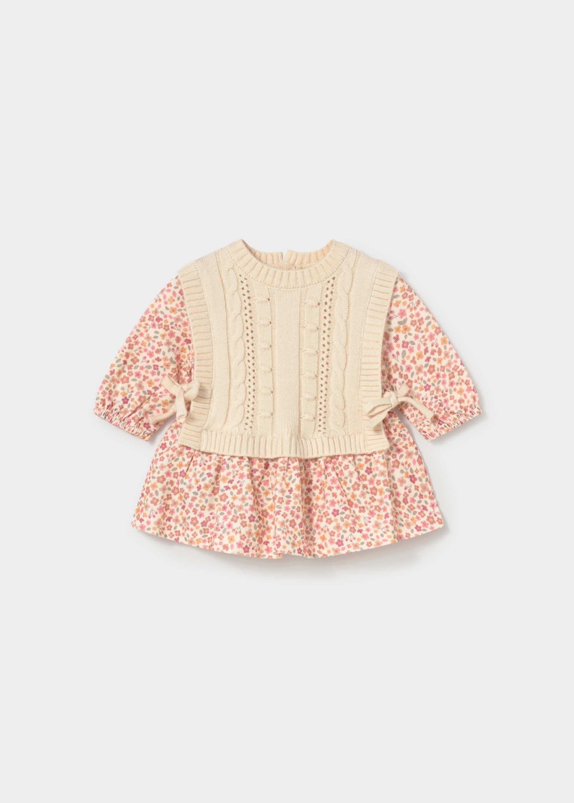 Vestido estampado con chaleco recién nacida