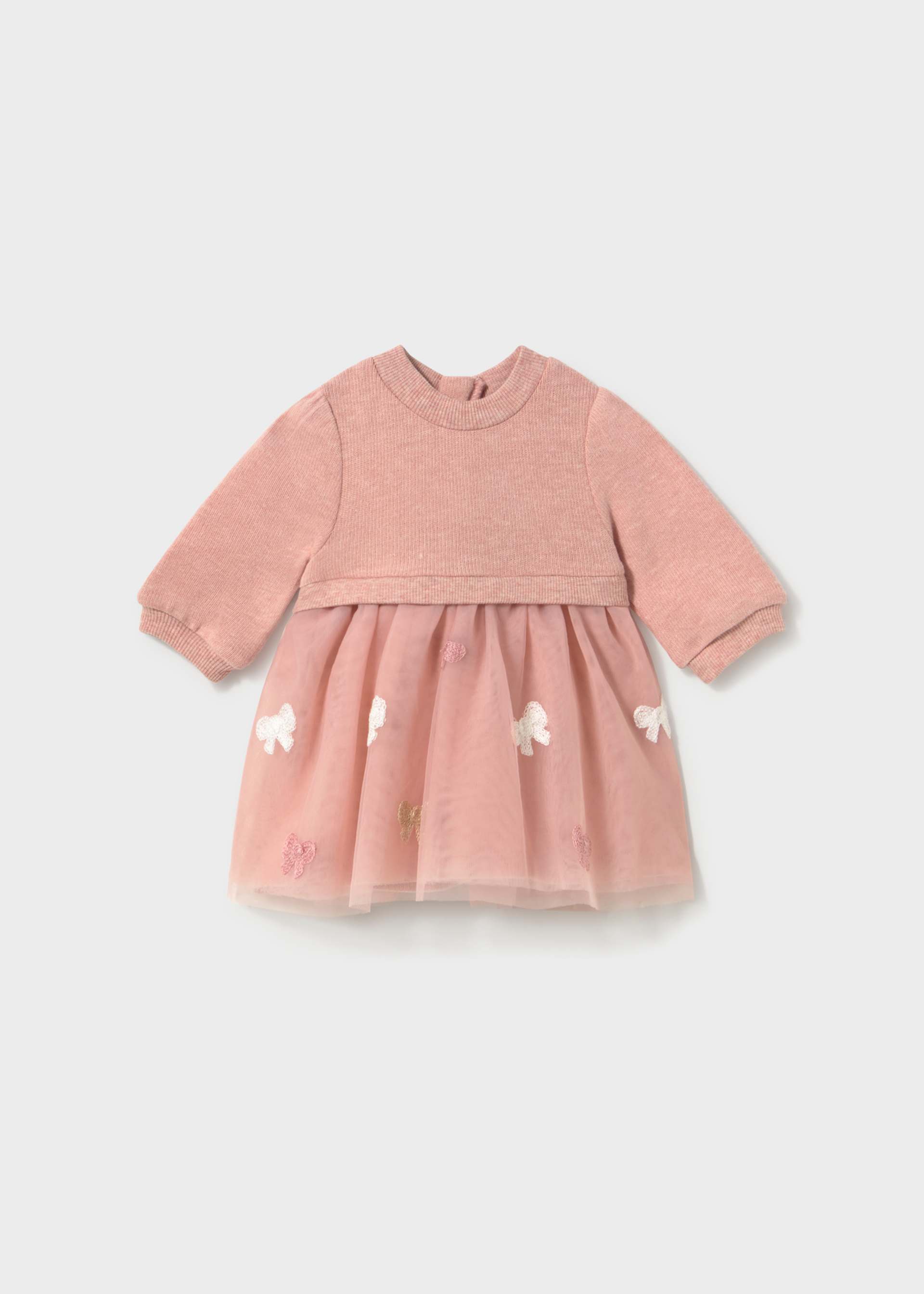 Vestido combinado tule recém nascida