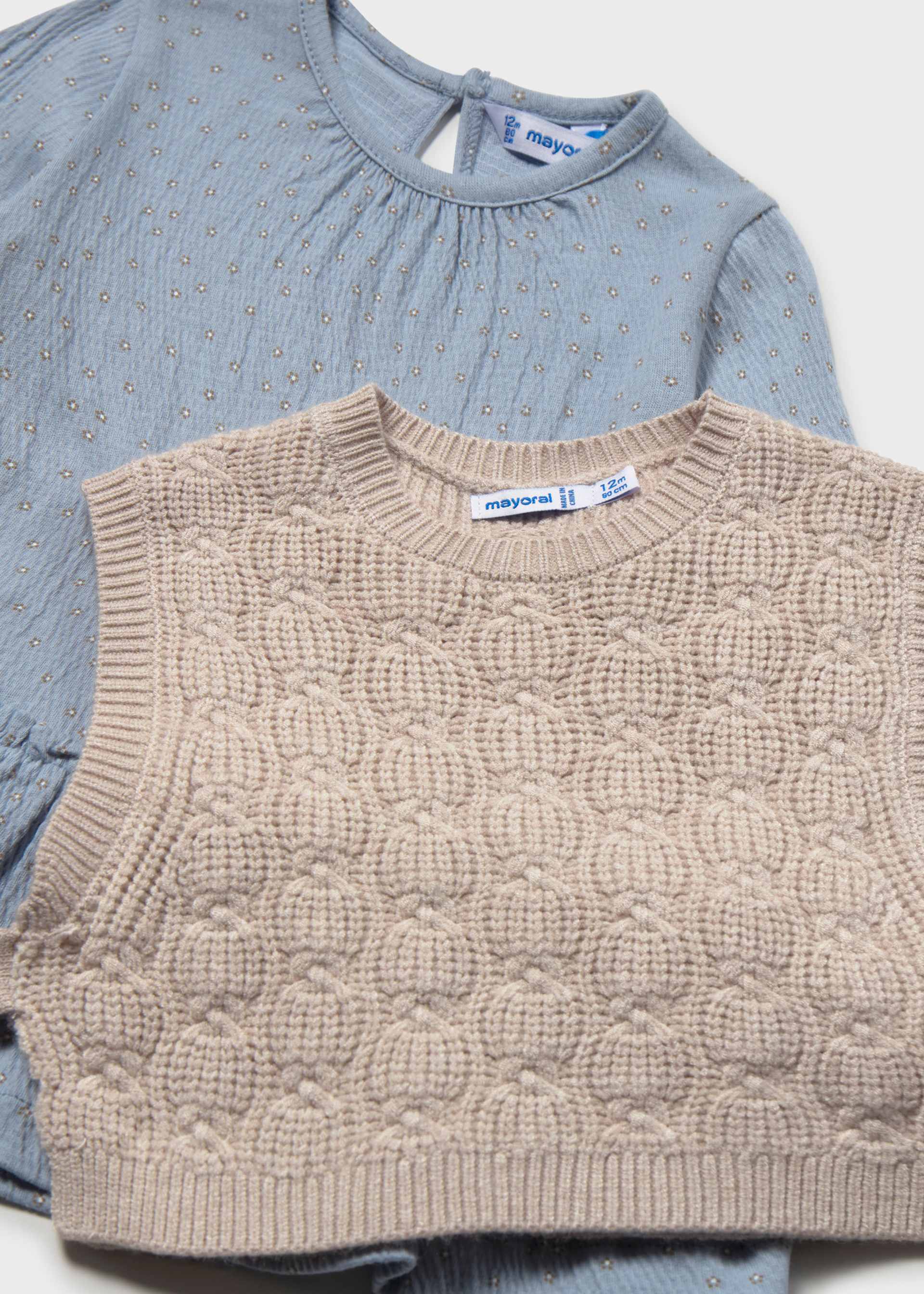 Baby dress with a waistcoat