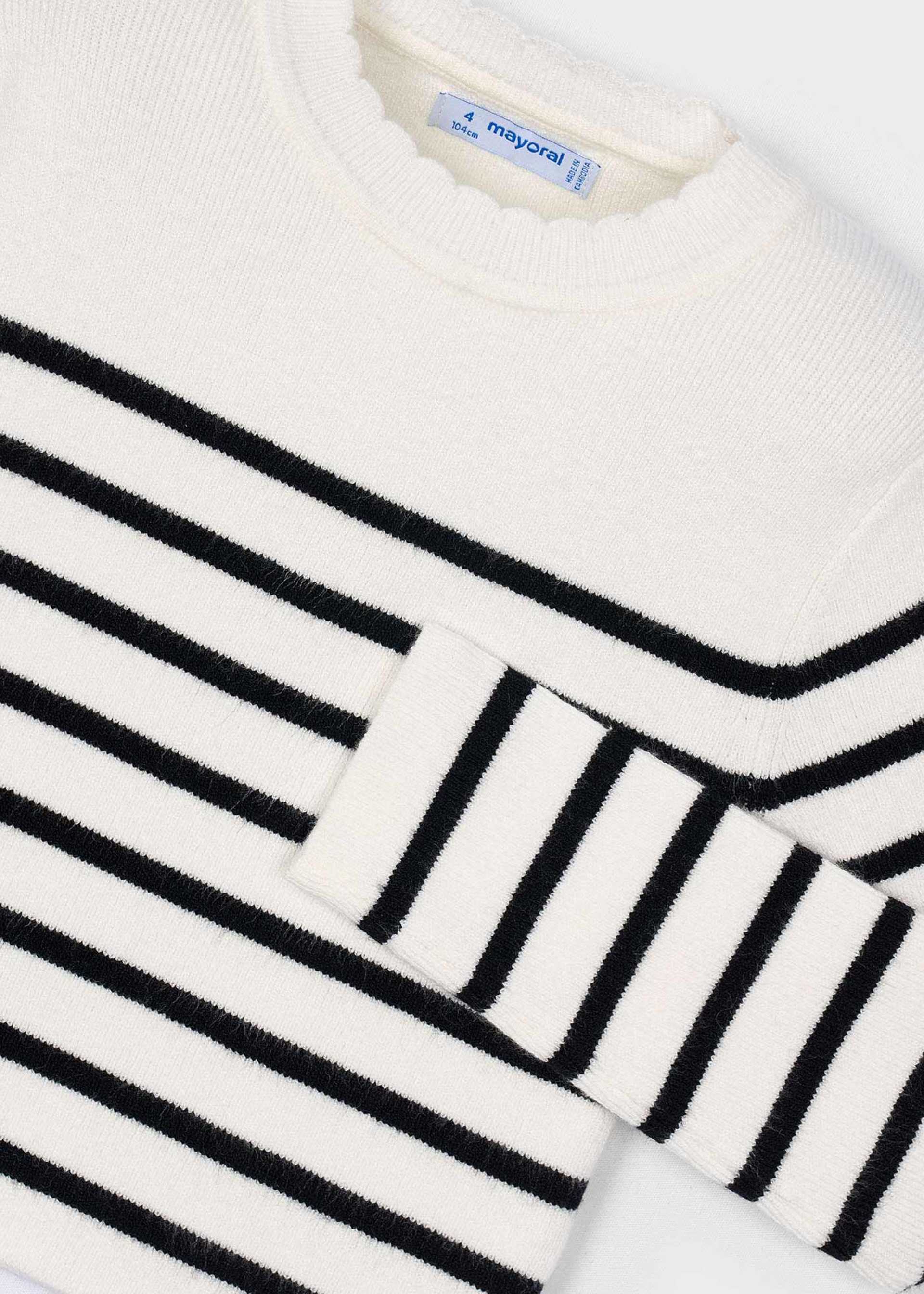 Pull tricot rayé fille