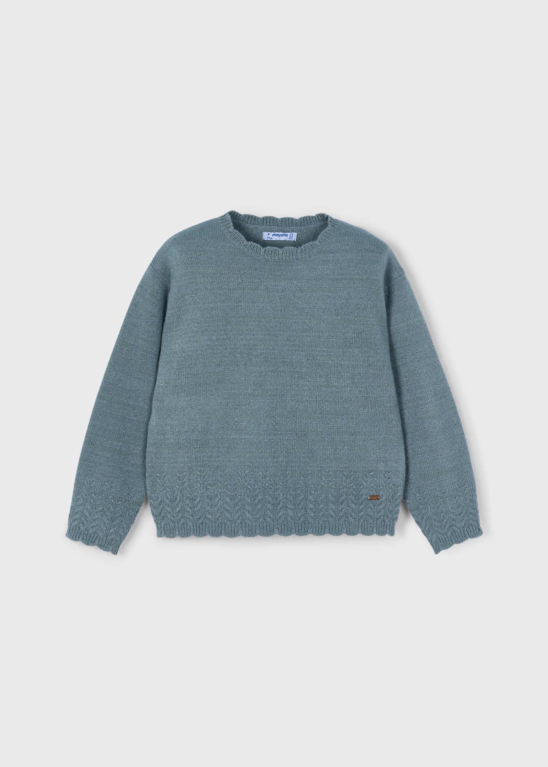 Gładki sweter z dzianiny dla dziewczynki