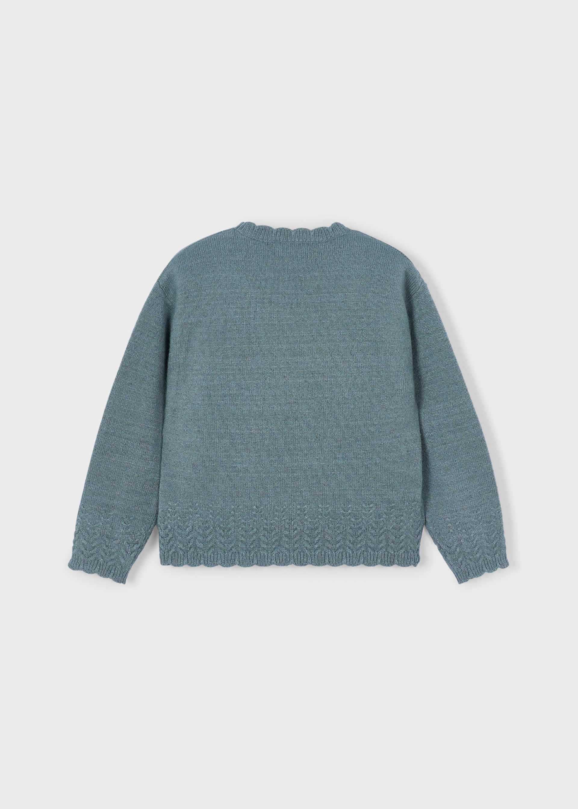 Gładki sweter z dzianiny dla dziewczynki