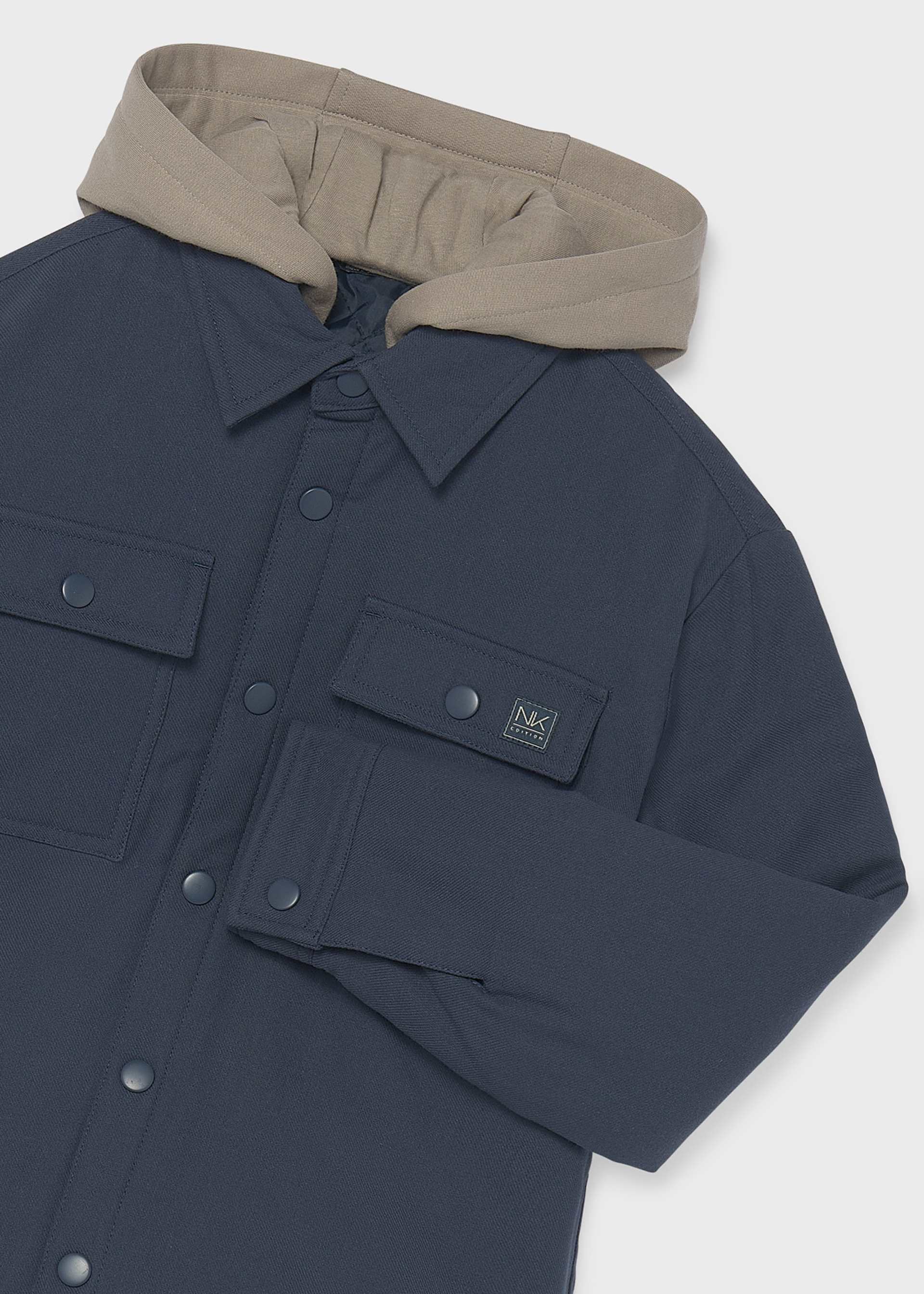 Boys' quilted hooded shirt