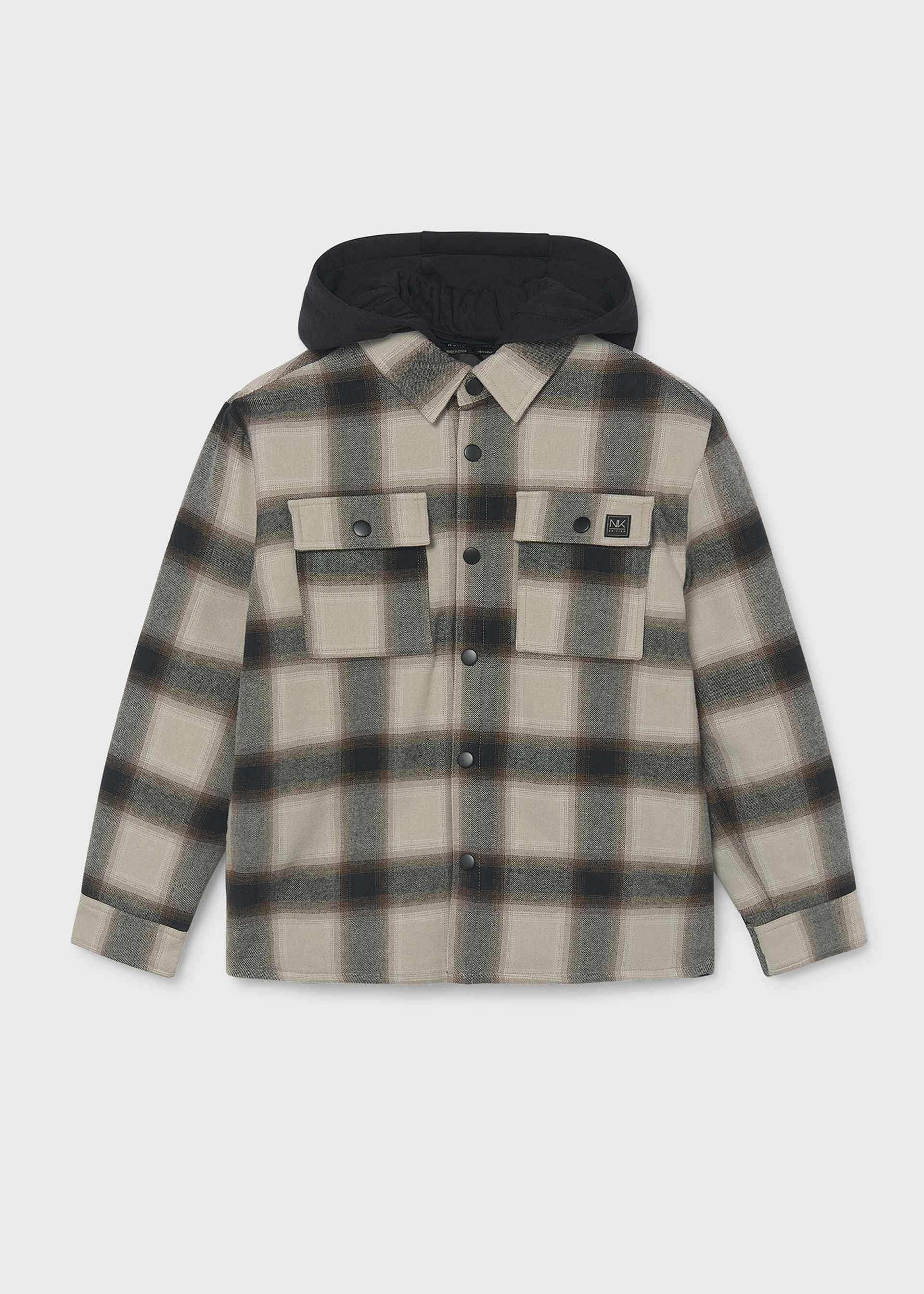 Boys' quilted hooded shirt