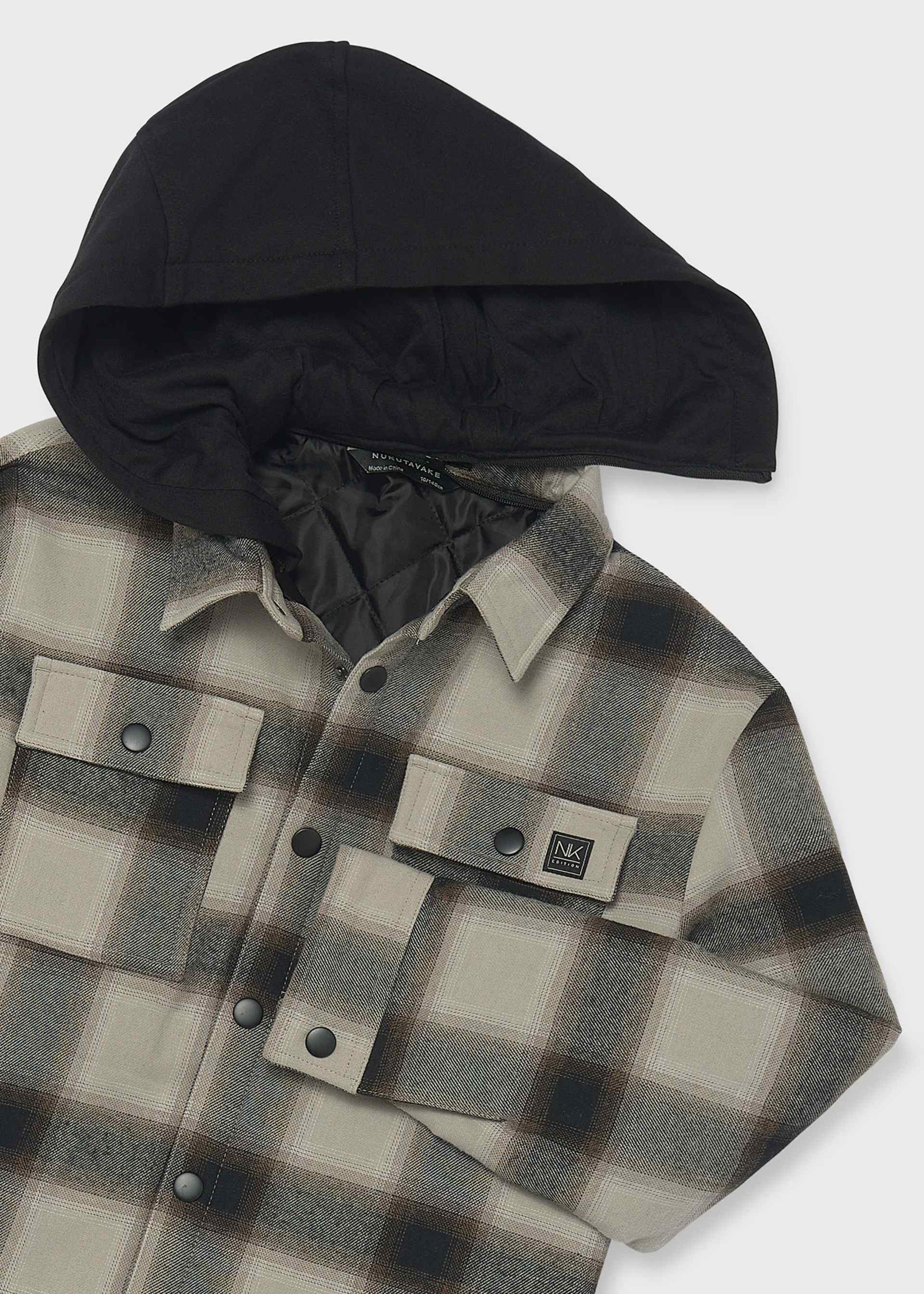 Boys' quilted hooded shirt