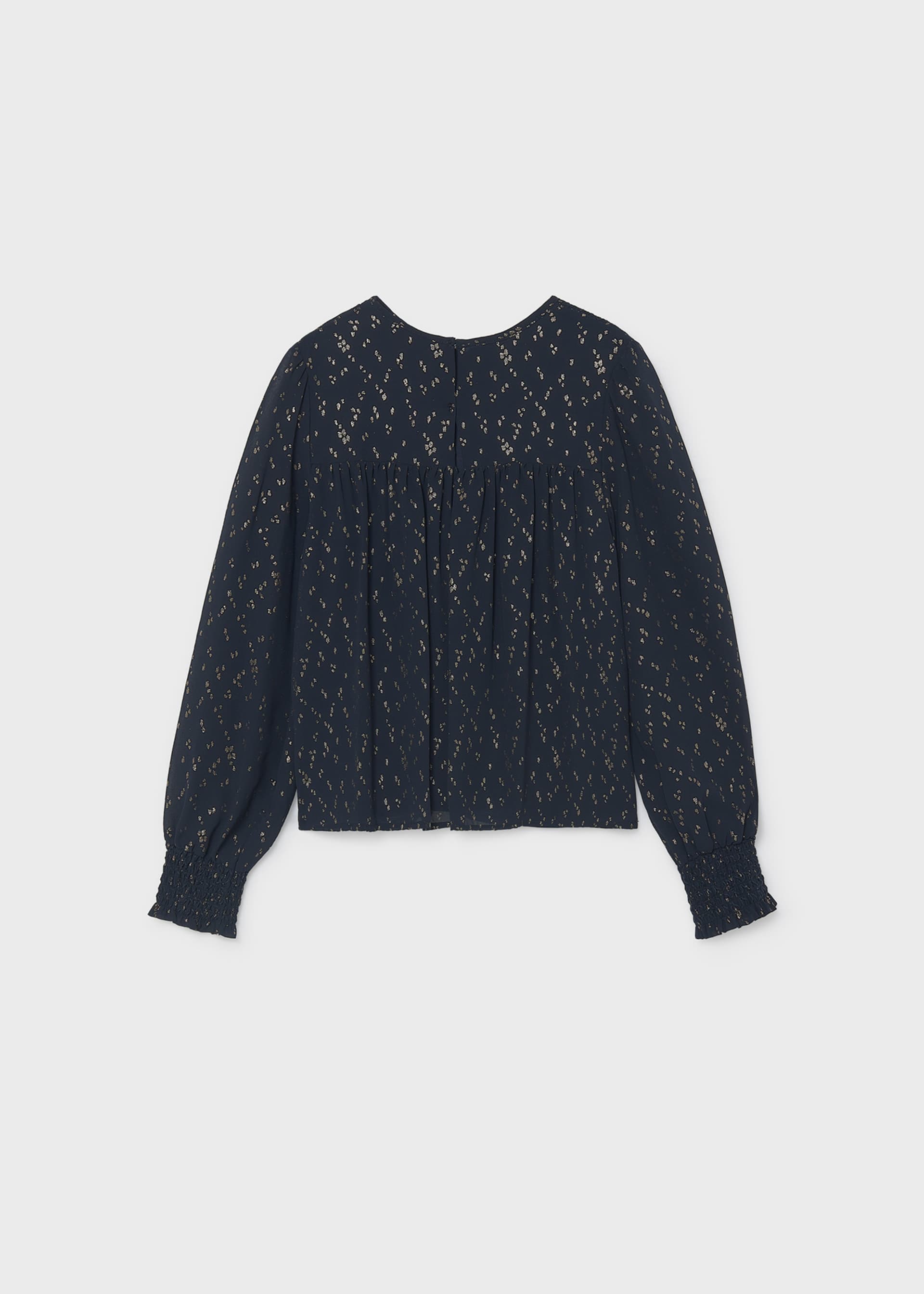Blusa chiffon a nido d'ape ragazza