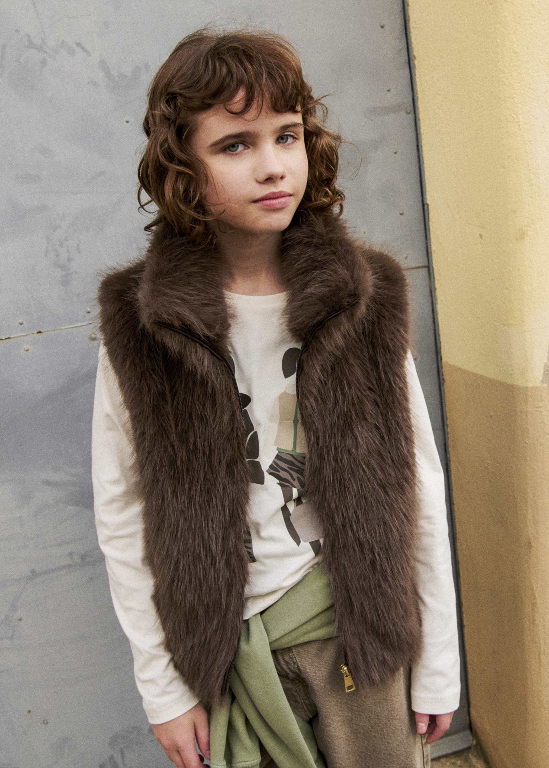 Gilet en fourrure fille