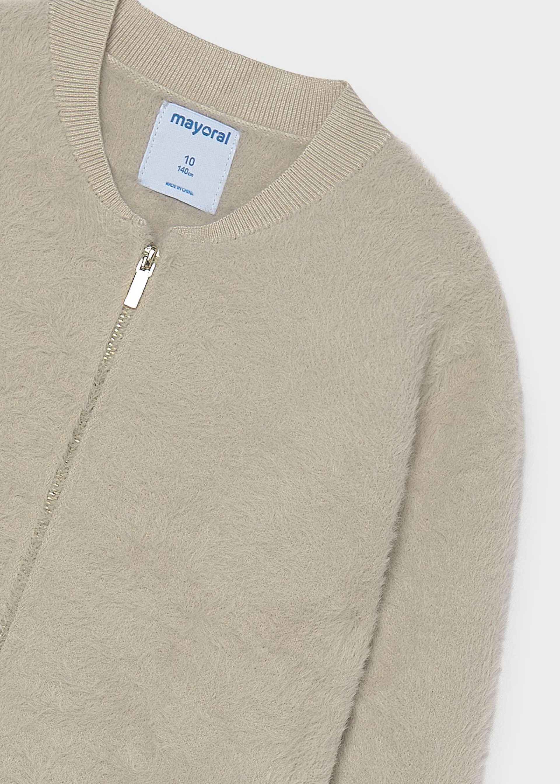 Bluza zapinana na suwak z futerkiem dla dziewczynki
