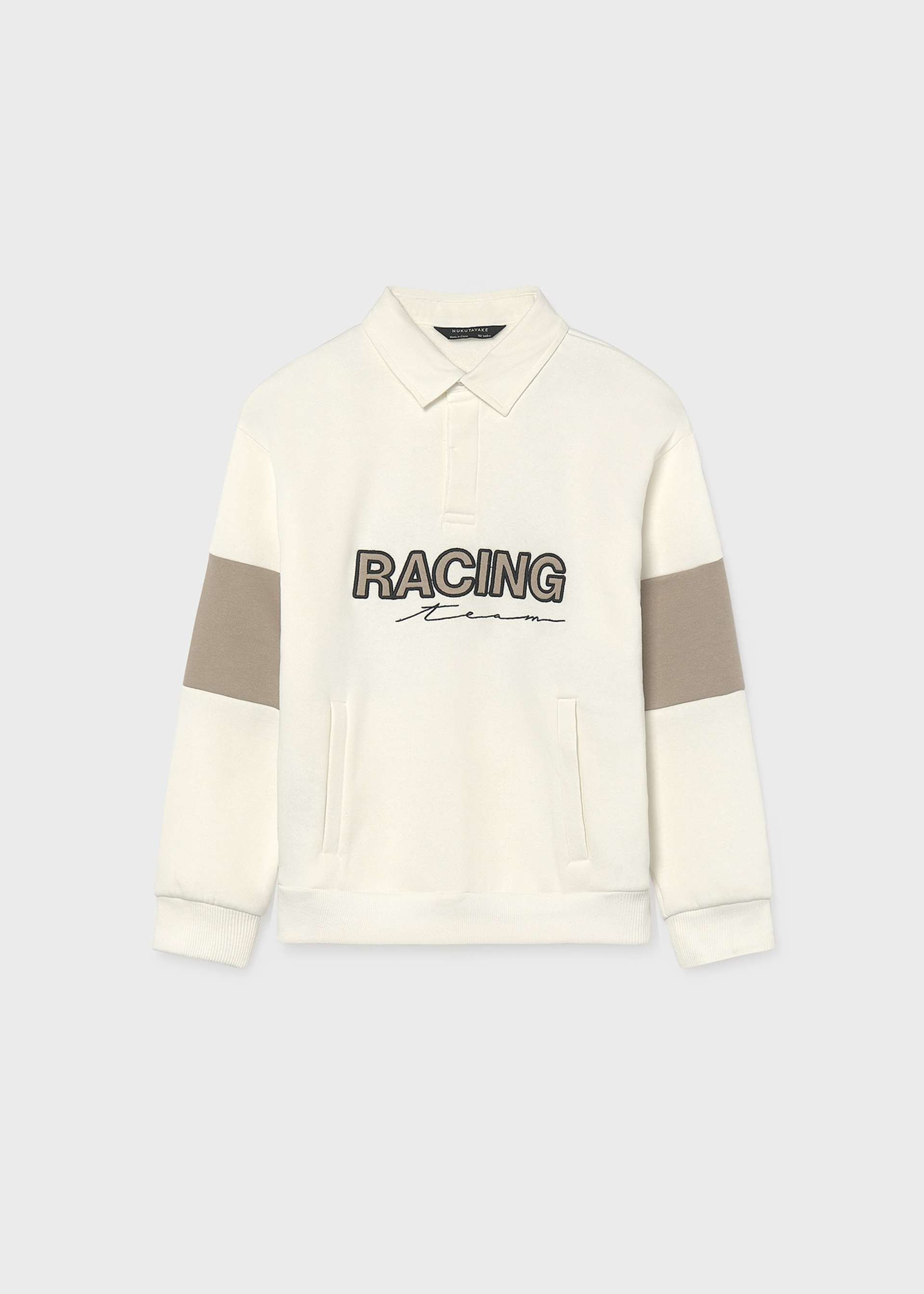 Sudadera cuello polo bordado chico