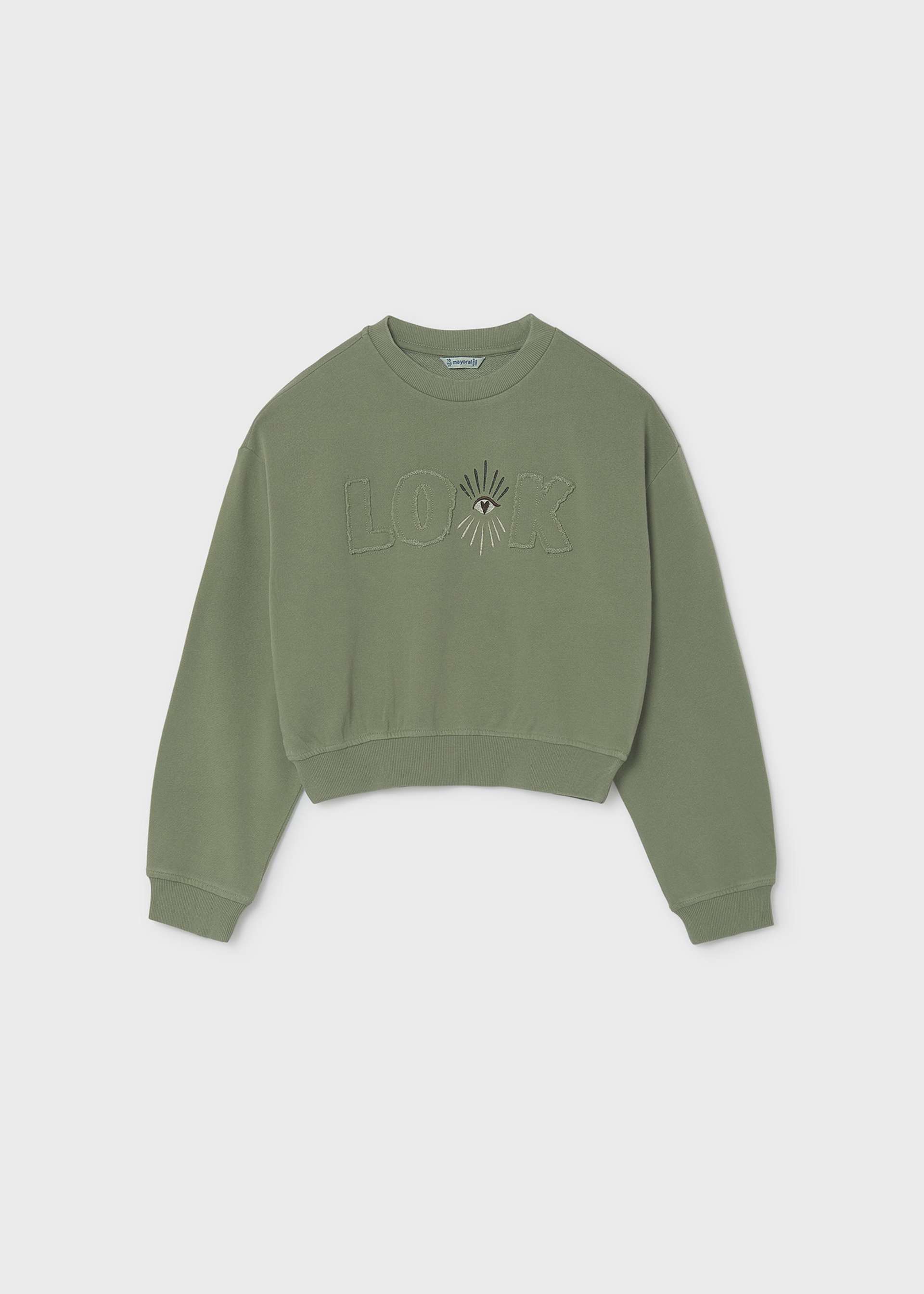 Embroidered girls' sweatshirt