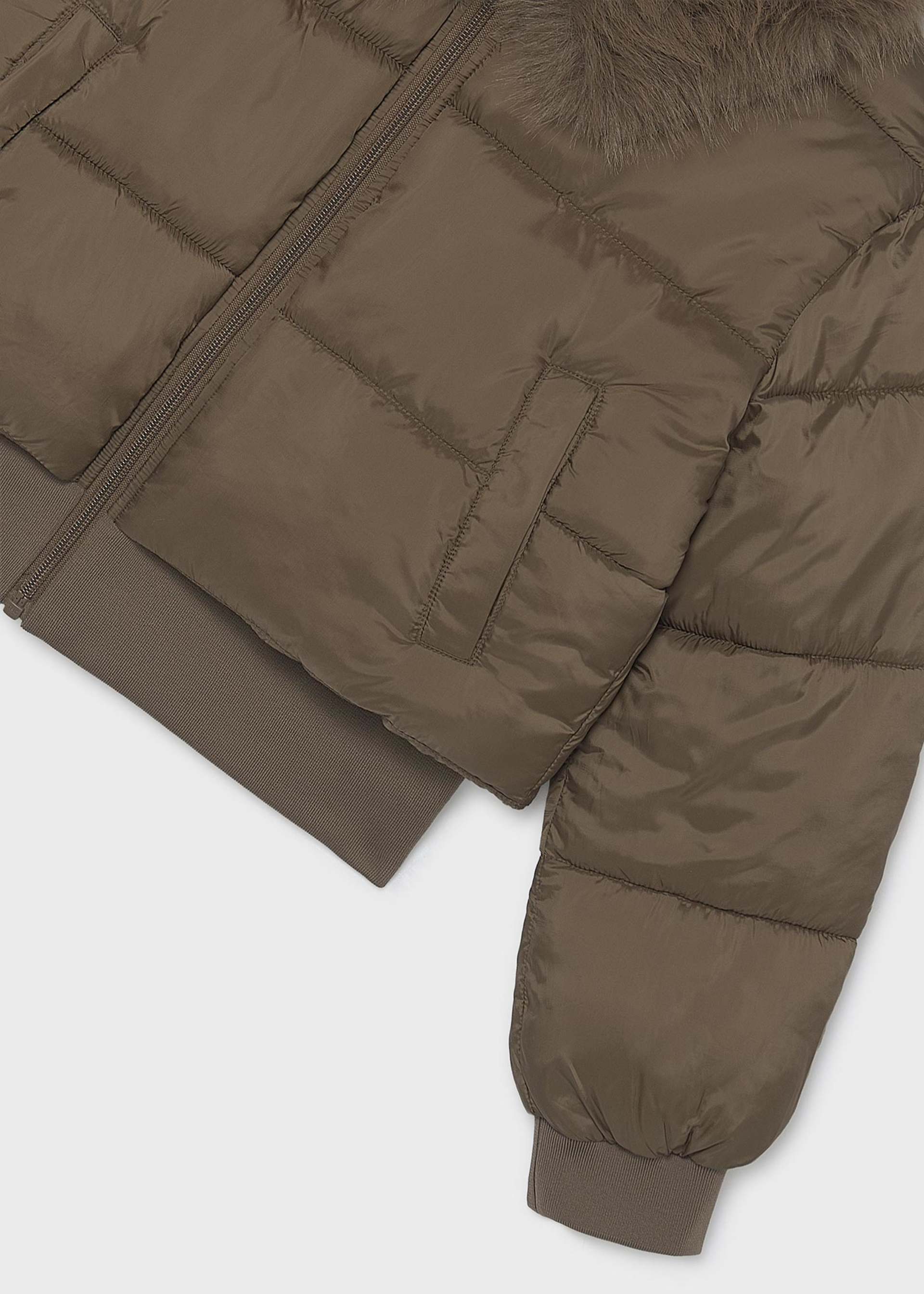 Winterjacke cropped Felldetail Teenager Mädchen