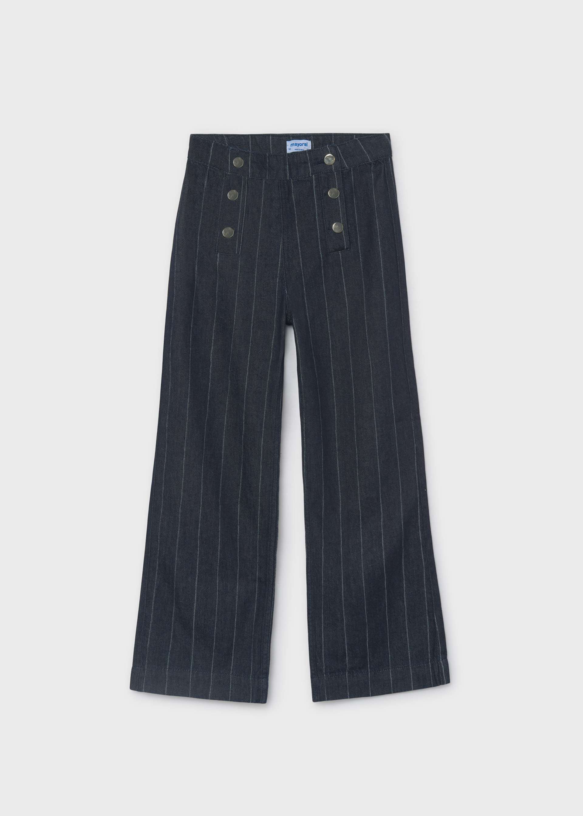 Girl Wide Leg Striped Jeans