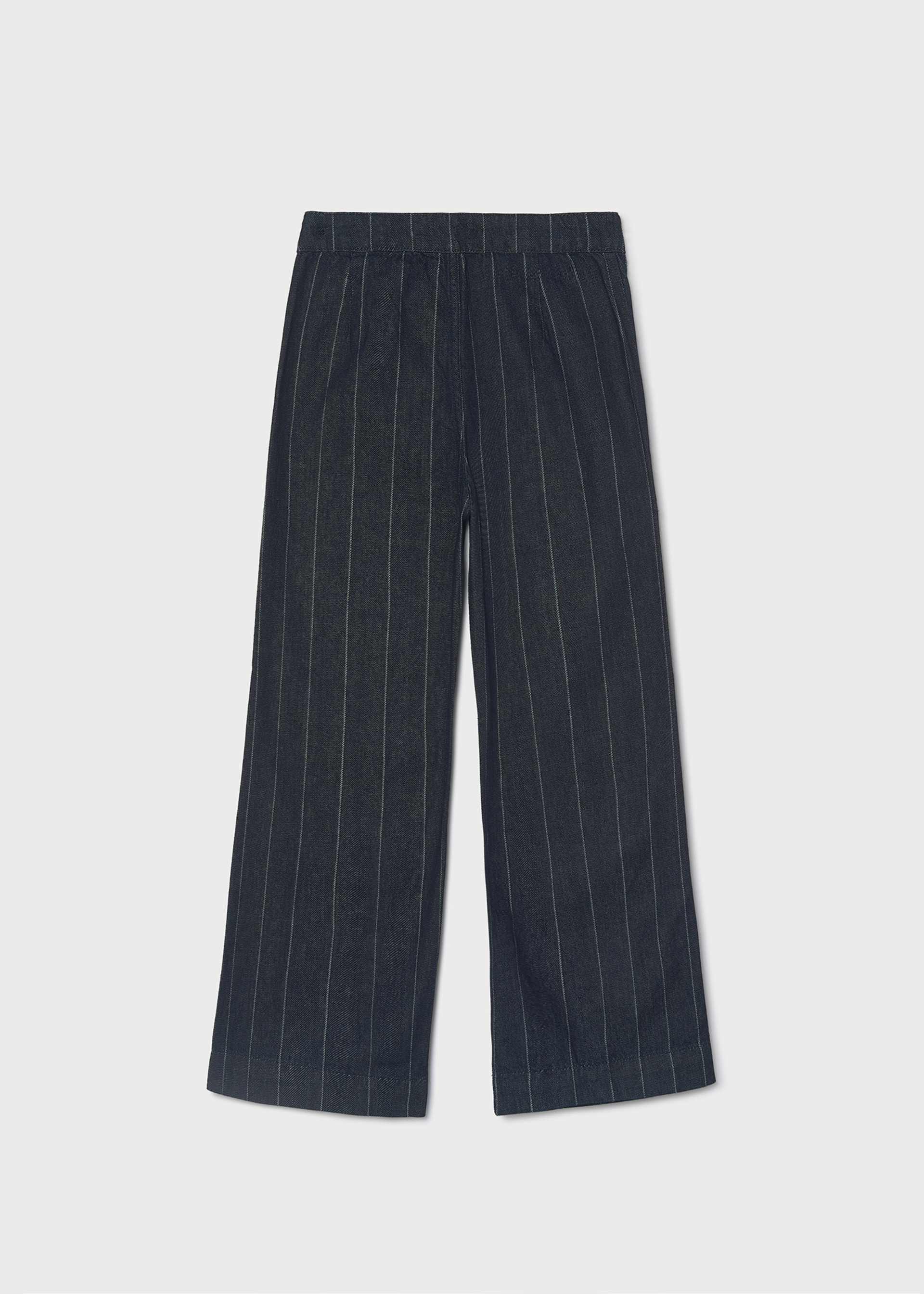 Girl's wide-leg striped jeans