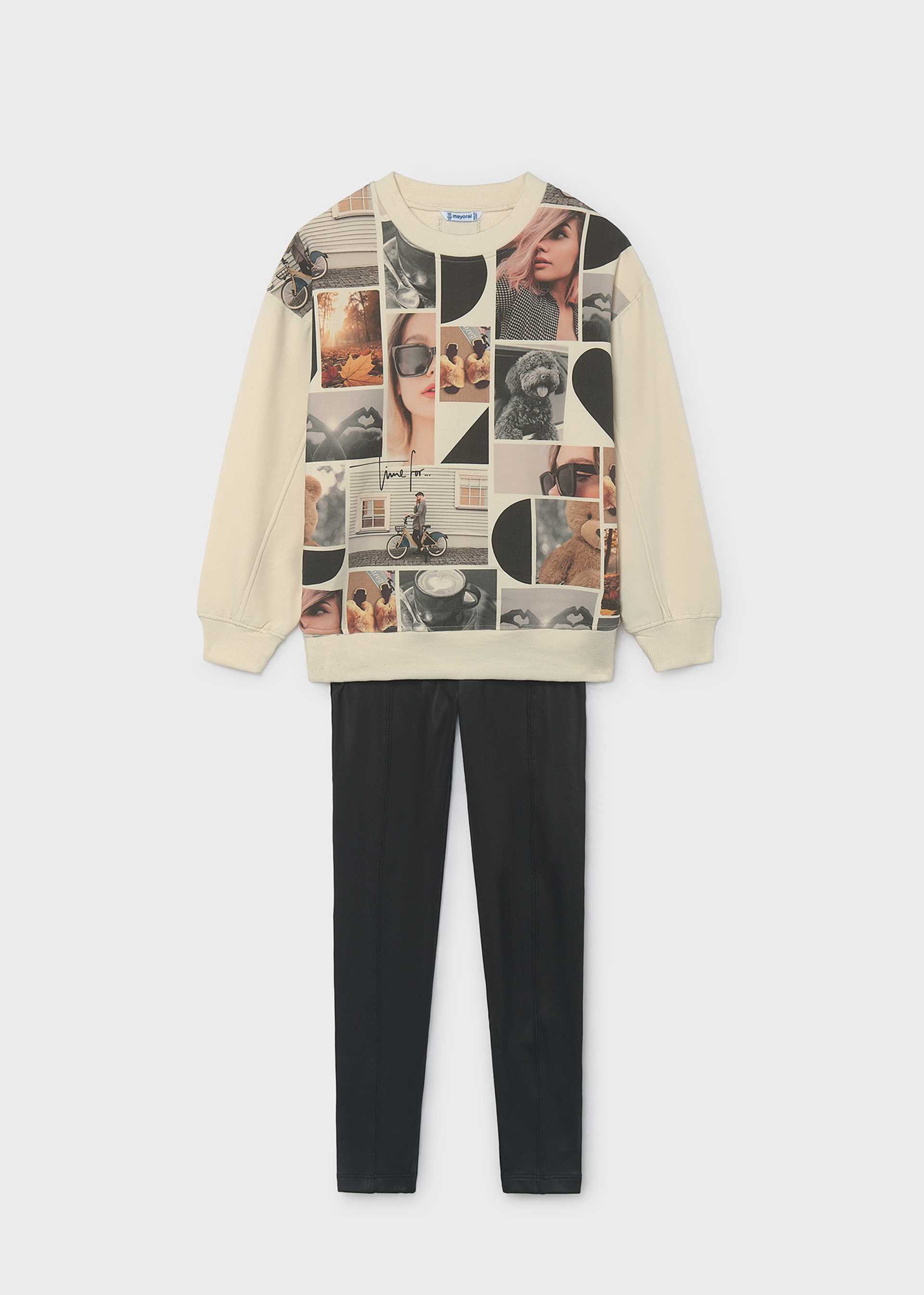 Completo leggings e felpa ragazza