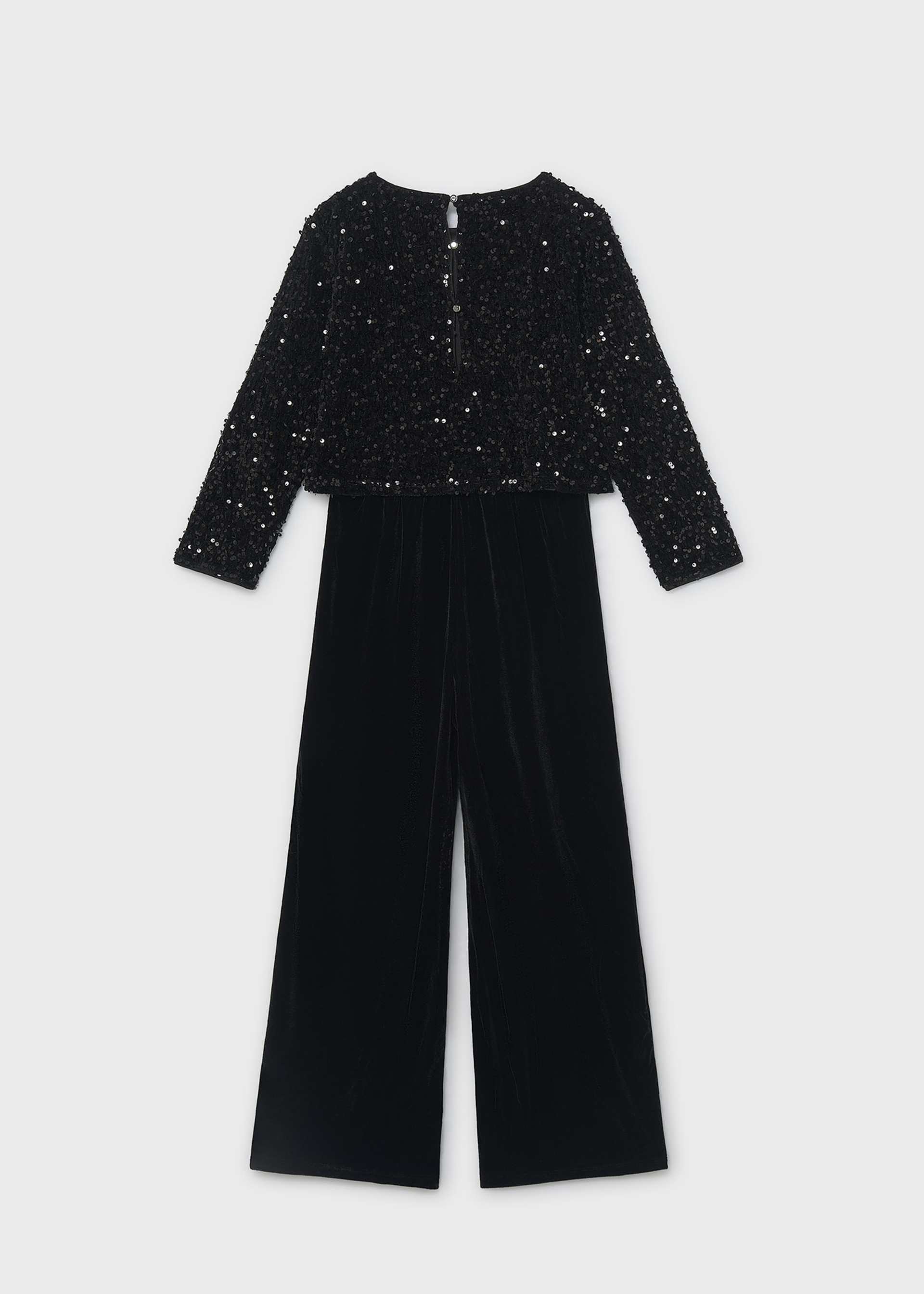 Samt-Jumpsuit Pailleten Teenager Mädchen