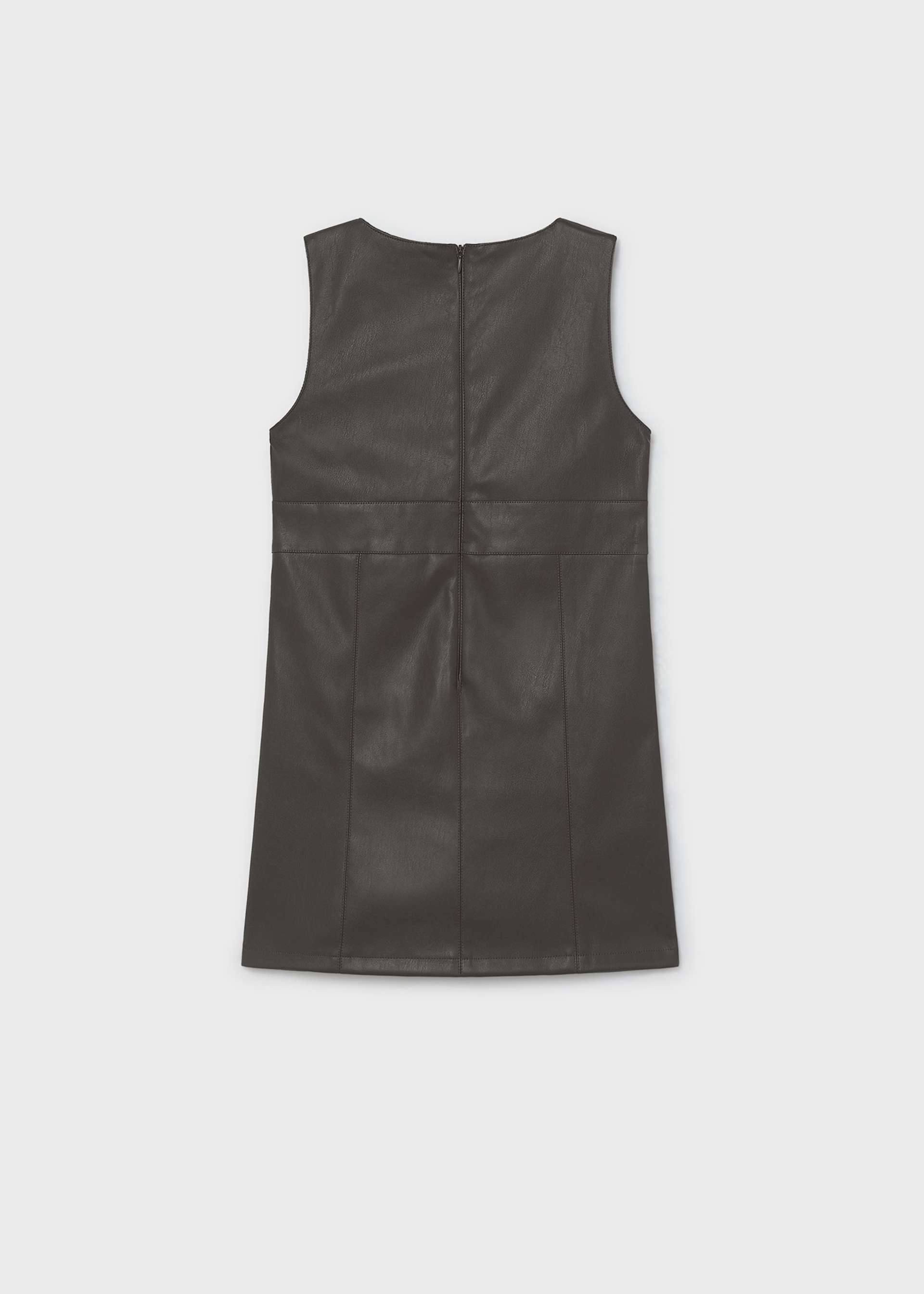 Girls' faux leather pinafore dress