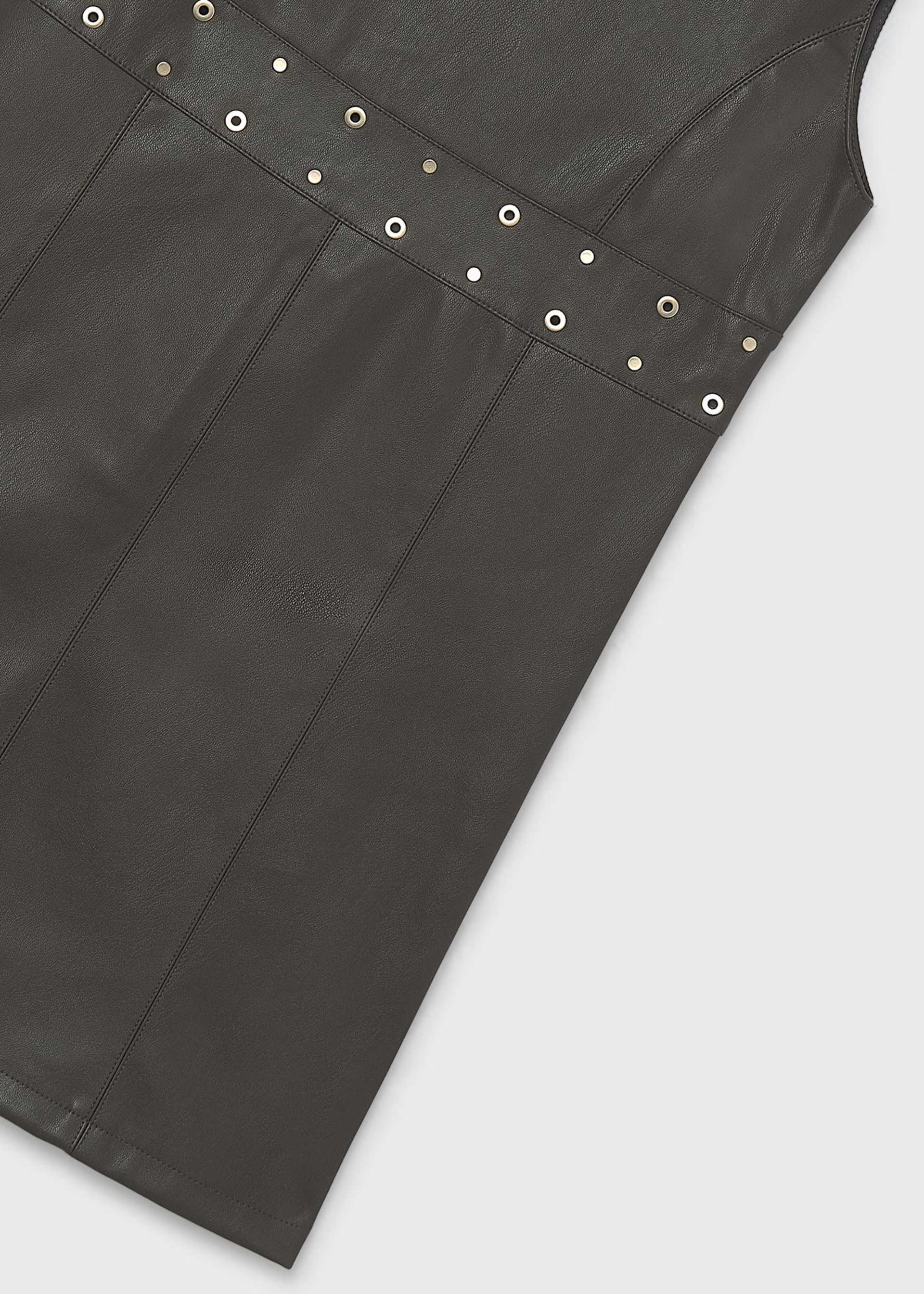 Girls' faux leather pinafore dress