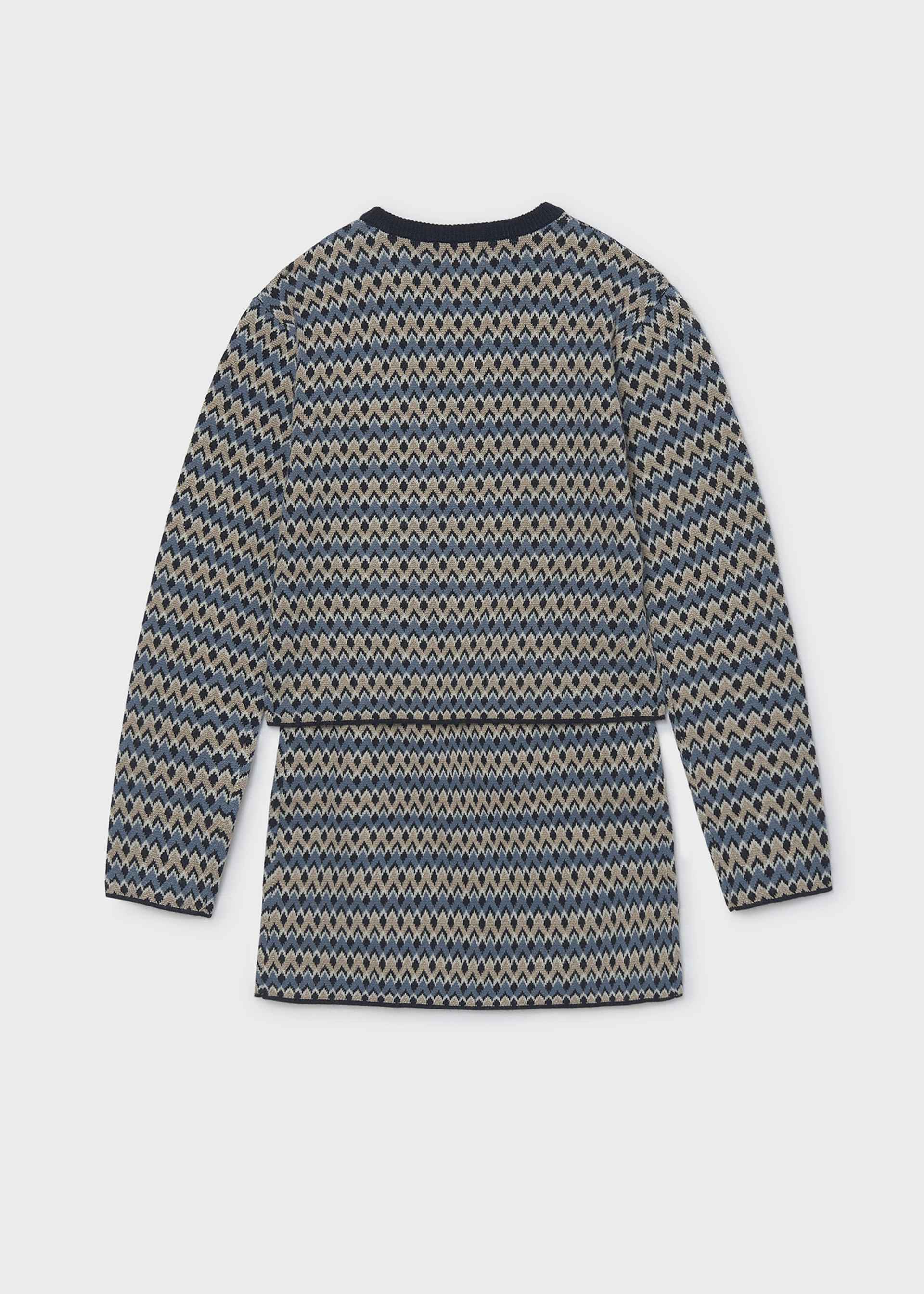 Set fusta si pulover din tricot fata