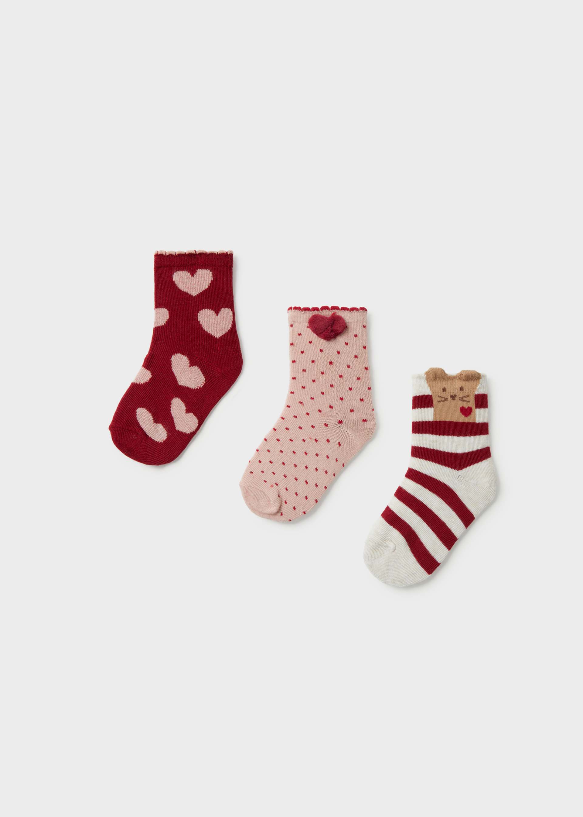 Lot 3 chaussettes cœurs bébé