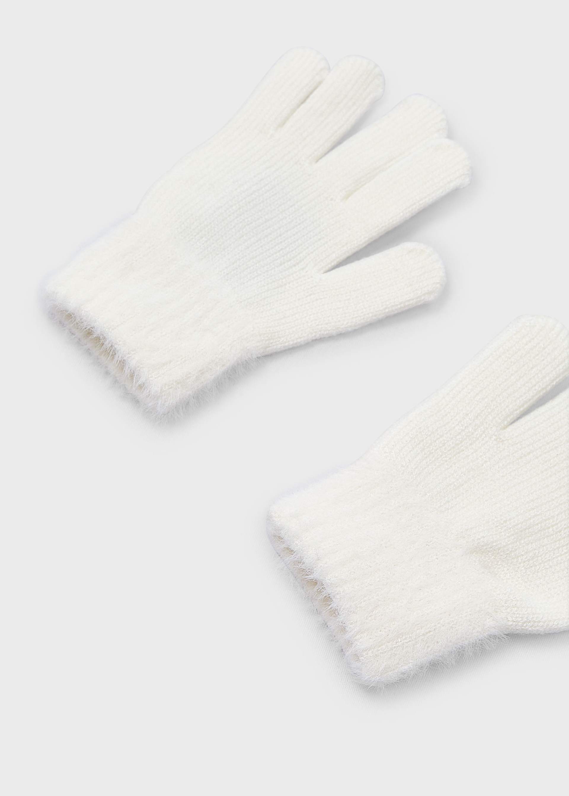 Girls knitted fur gloves
