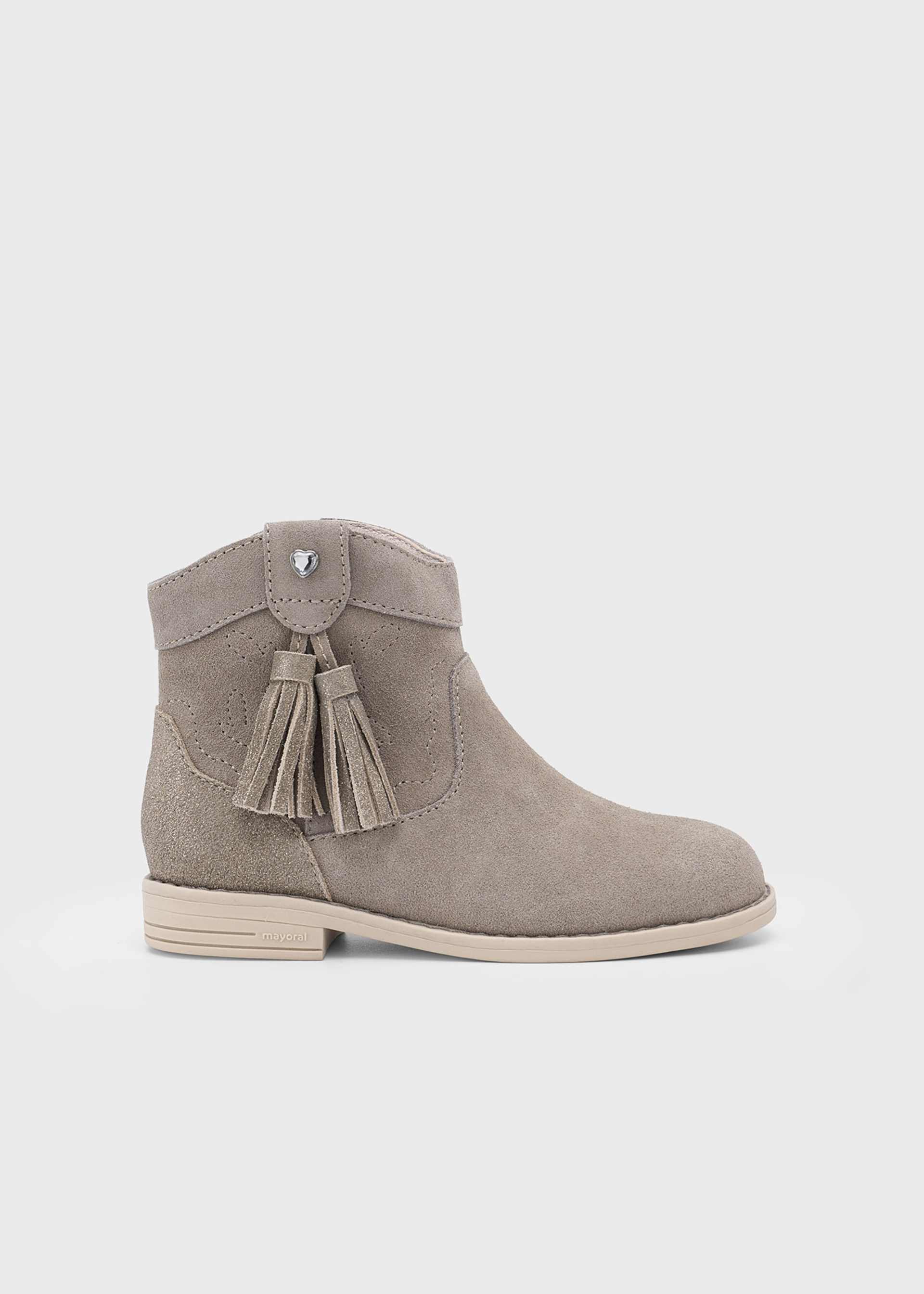 Girls split leather boots