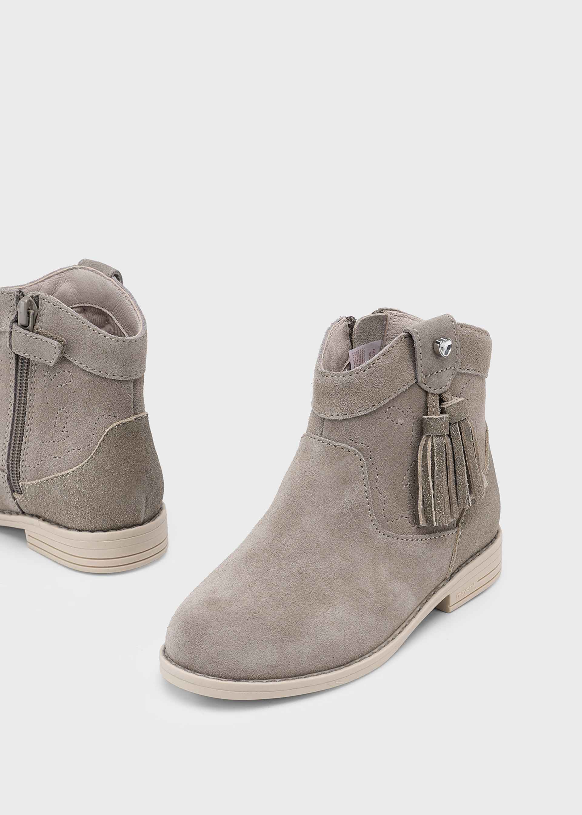 Girls split leather boots
