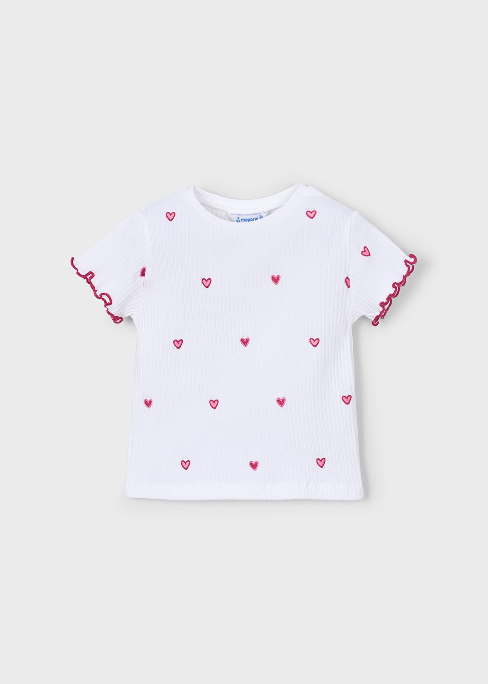 Girl's ribbed heart T-shirt