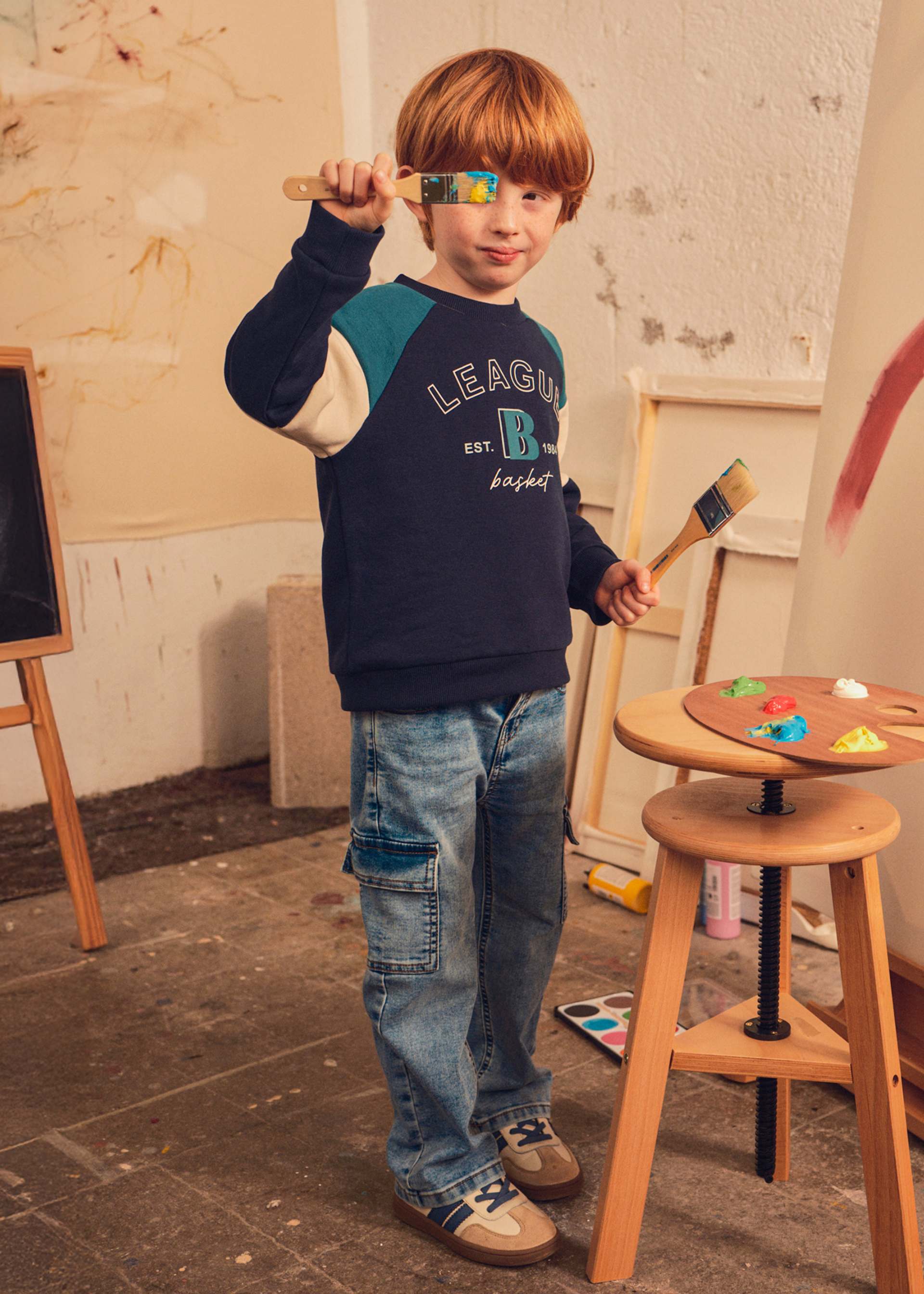 Pantalone jeans cargo bambino