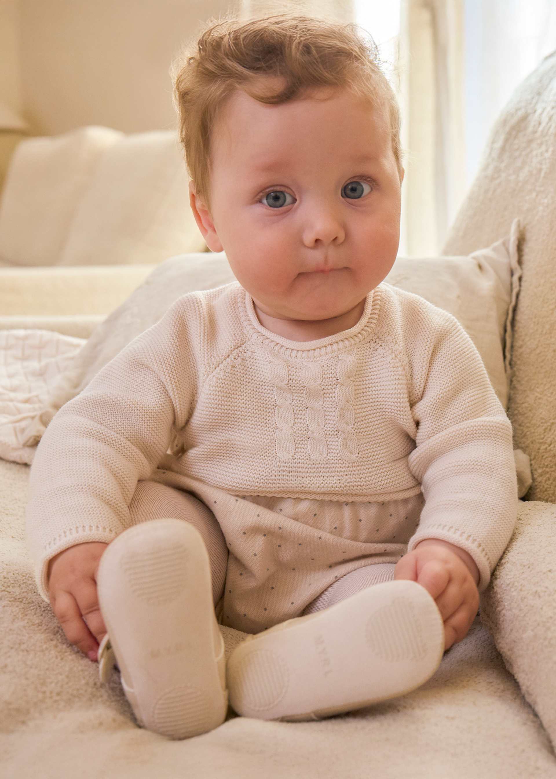 Newborn Boy Printed Romper with Tights