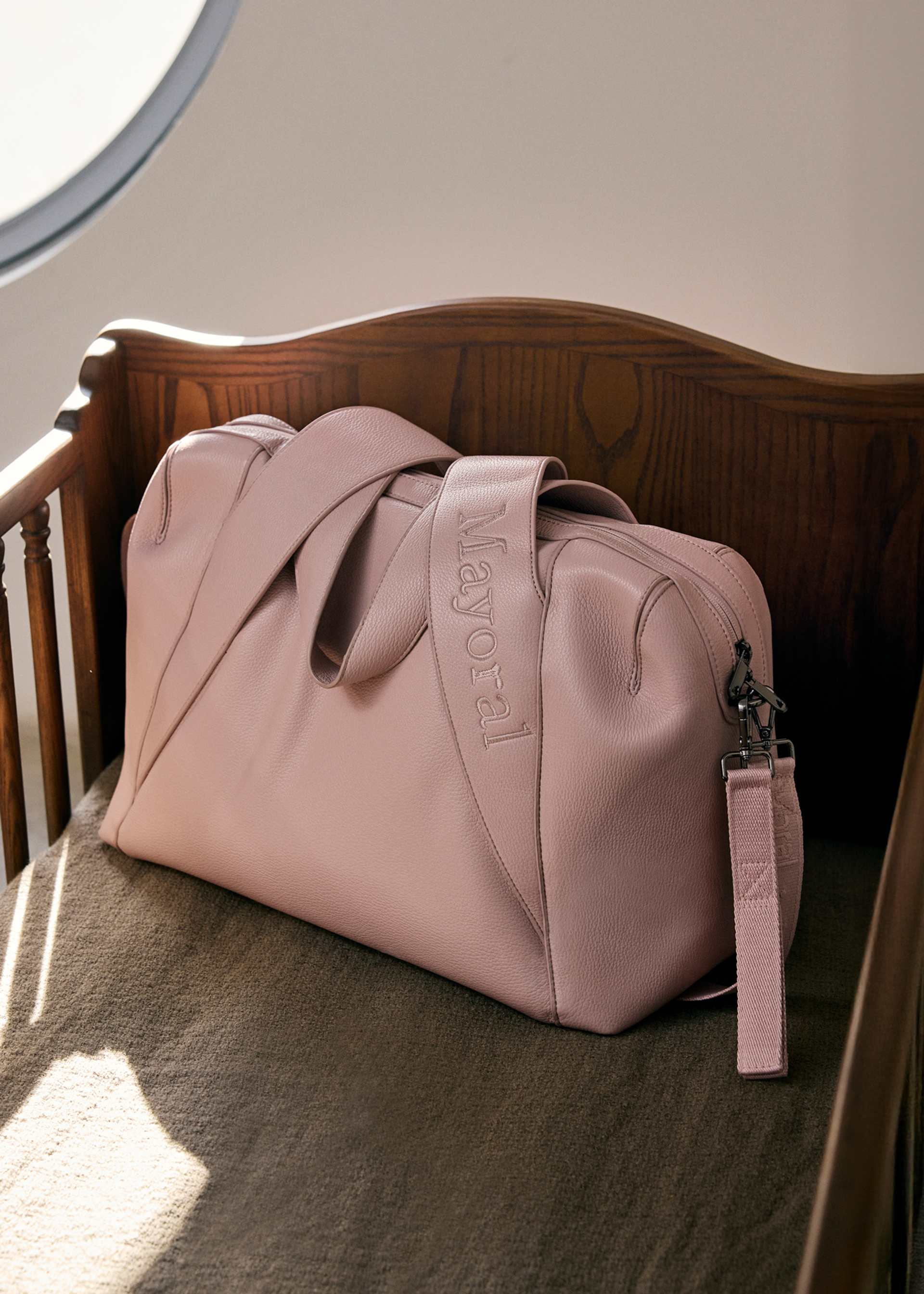 Faux leather maternity bag